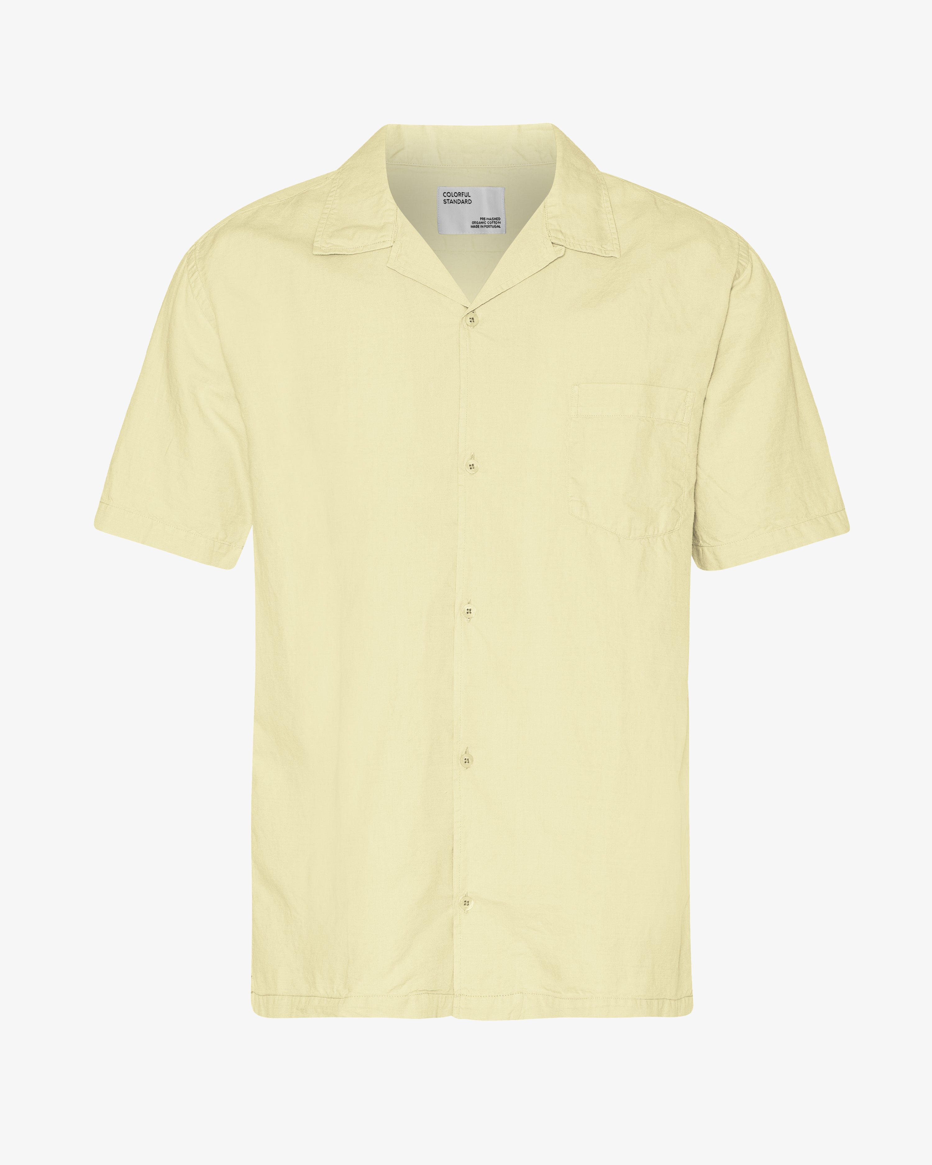 Linen Short Sleeved Shirt - Soft Yellow