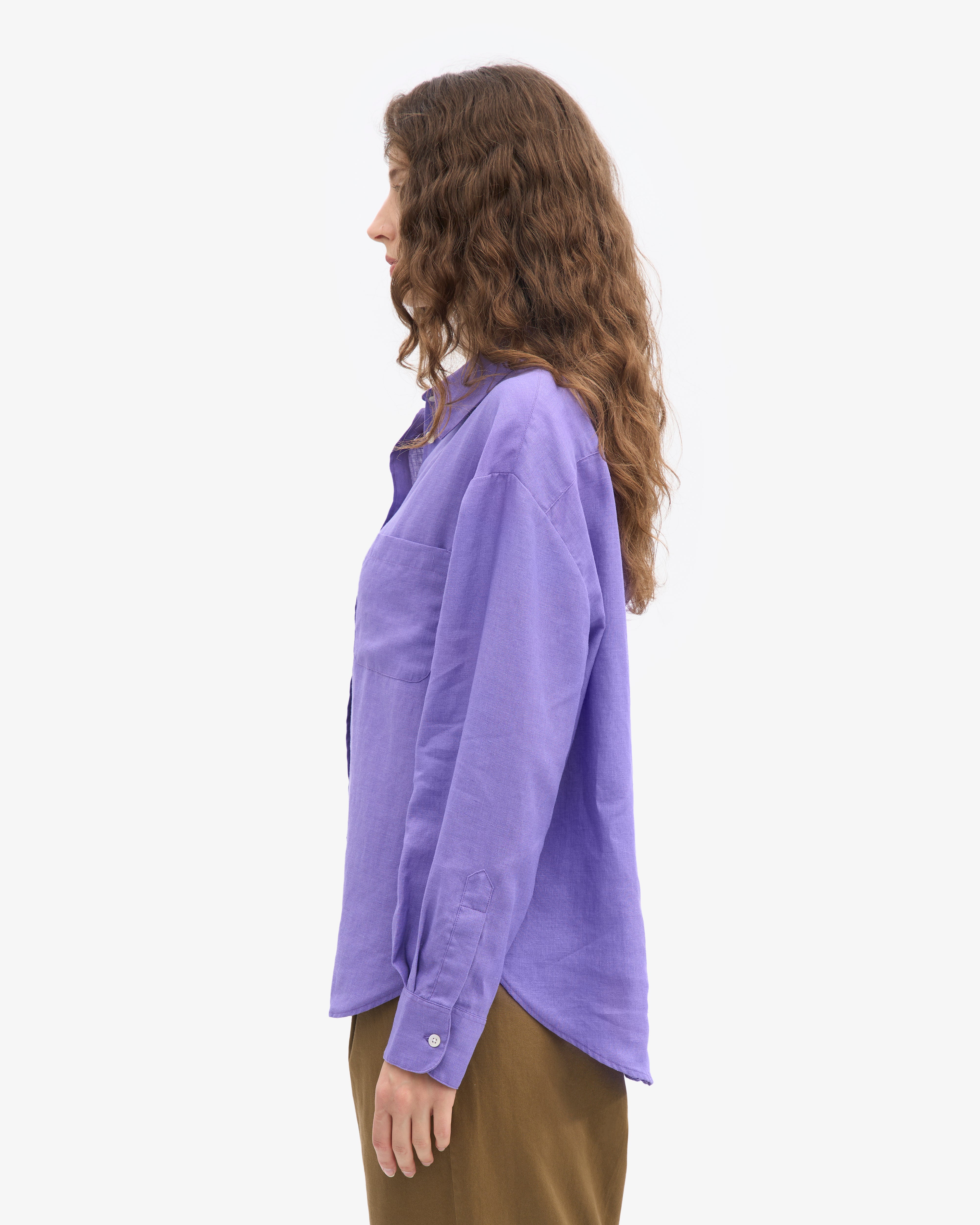 Linen Oversized Shirt - Ultra Violet