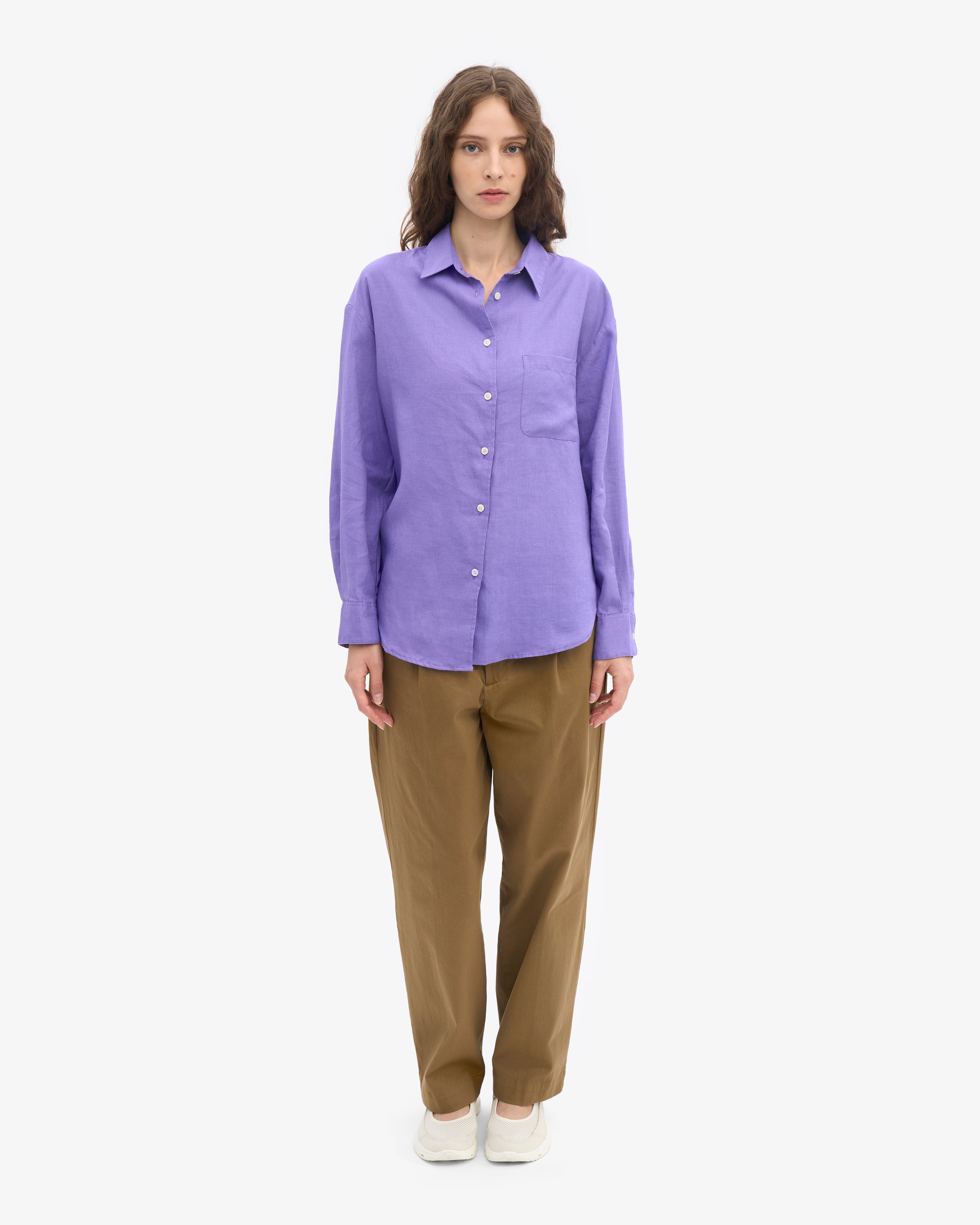 Linen Oversized Shirt - Ultra Violet