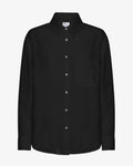 Linen Oversized Shirt - Deep Black