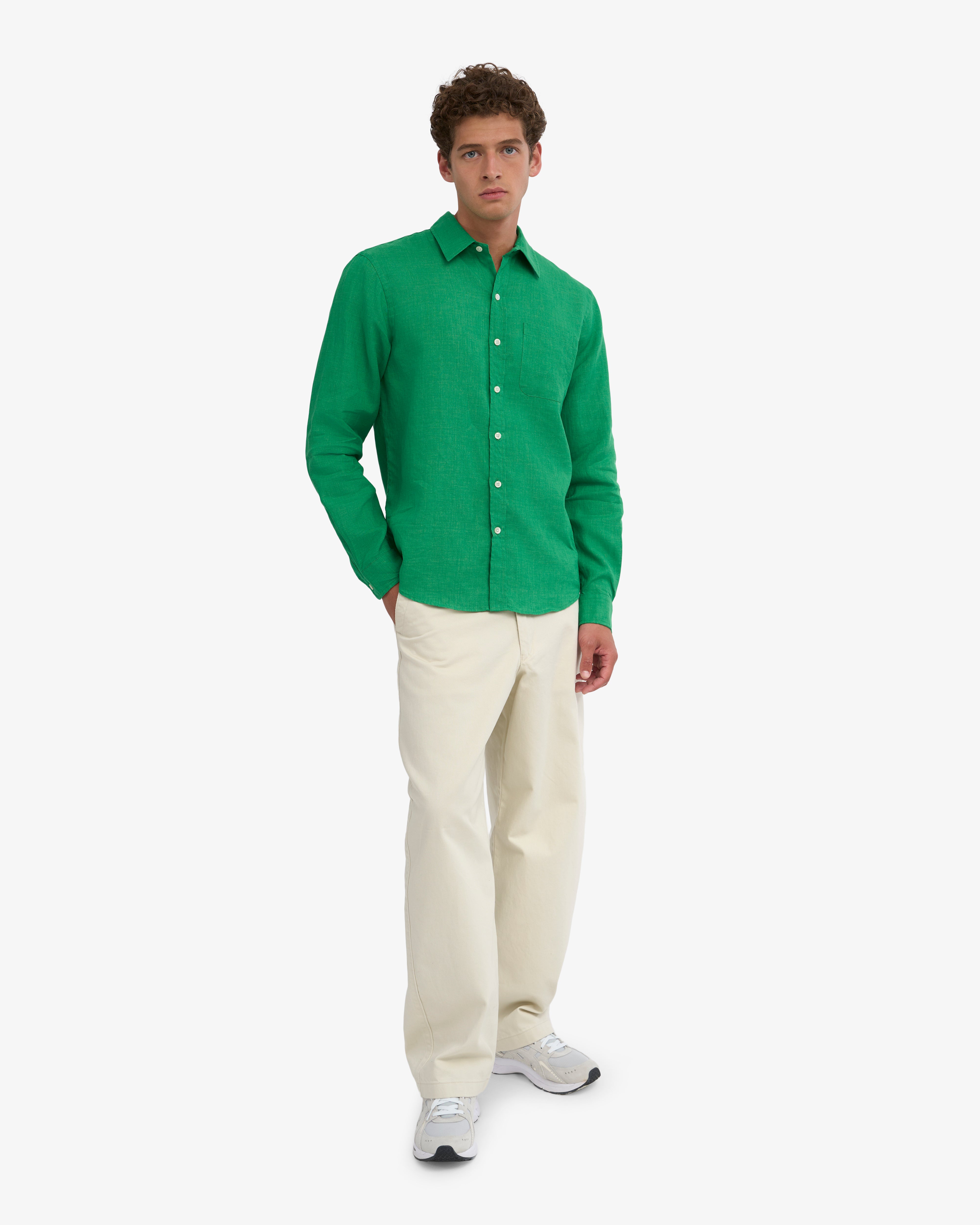 Linen Shirt - Kelly Green