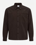 Organic Corduroy Boxy Overshirt - Coffee Brown