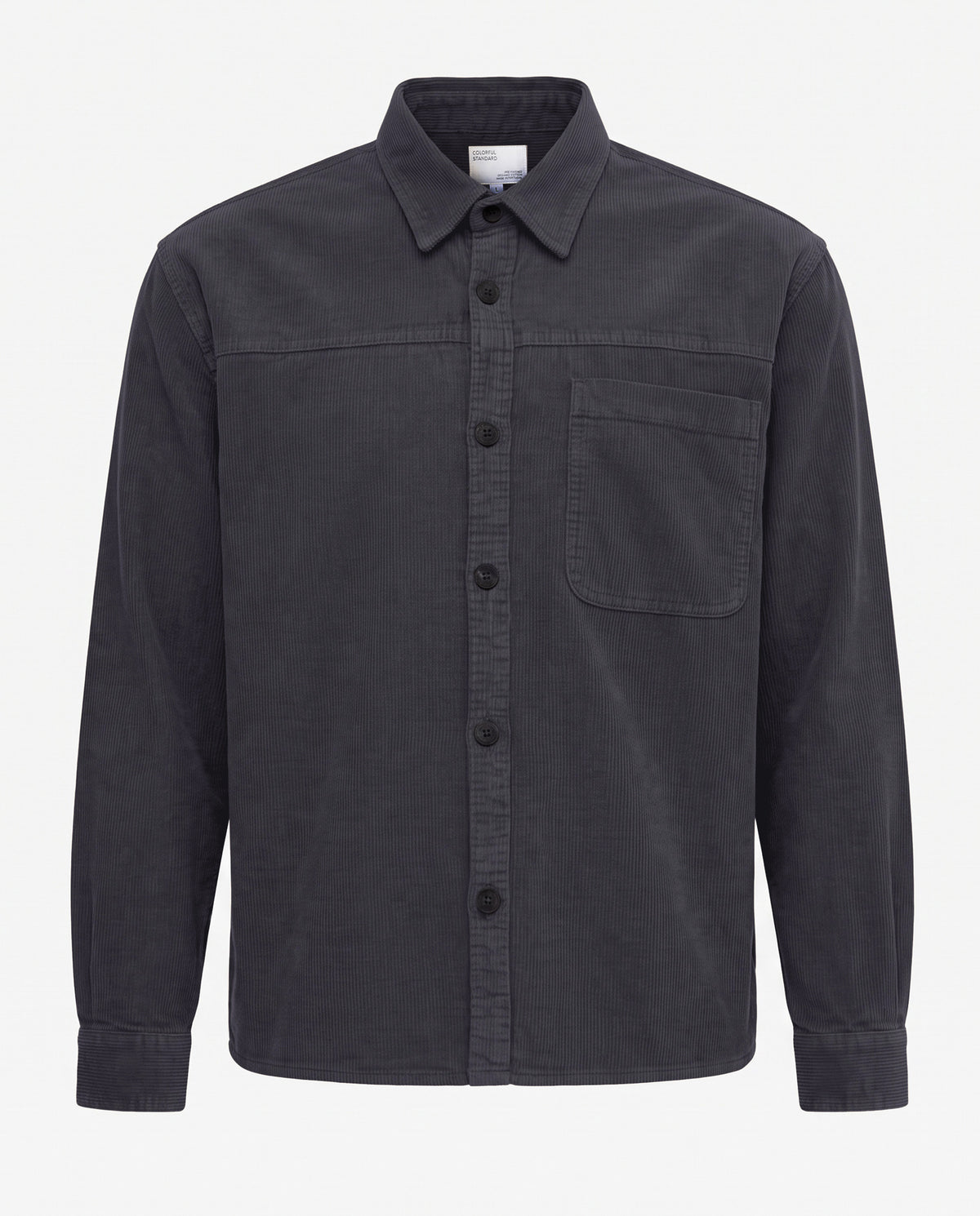 Organic Corduroy Boxy Overshirt - Faded Black
