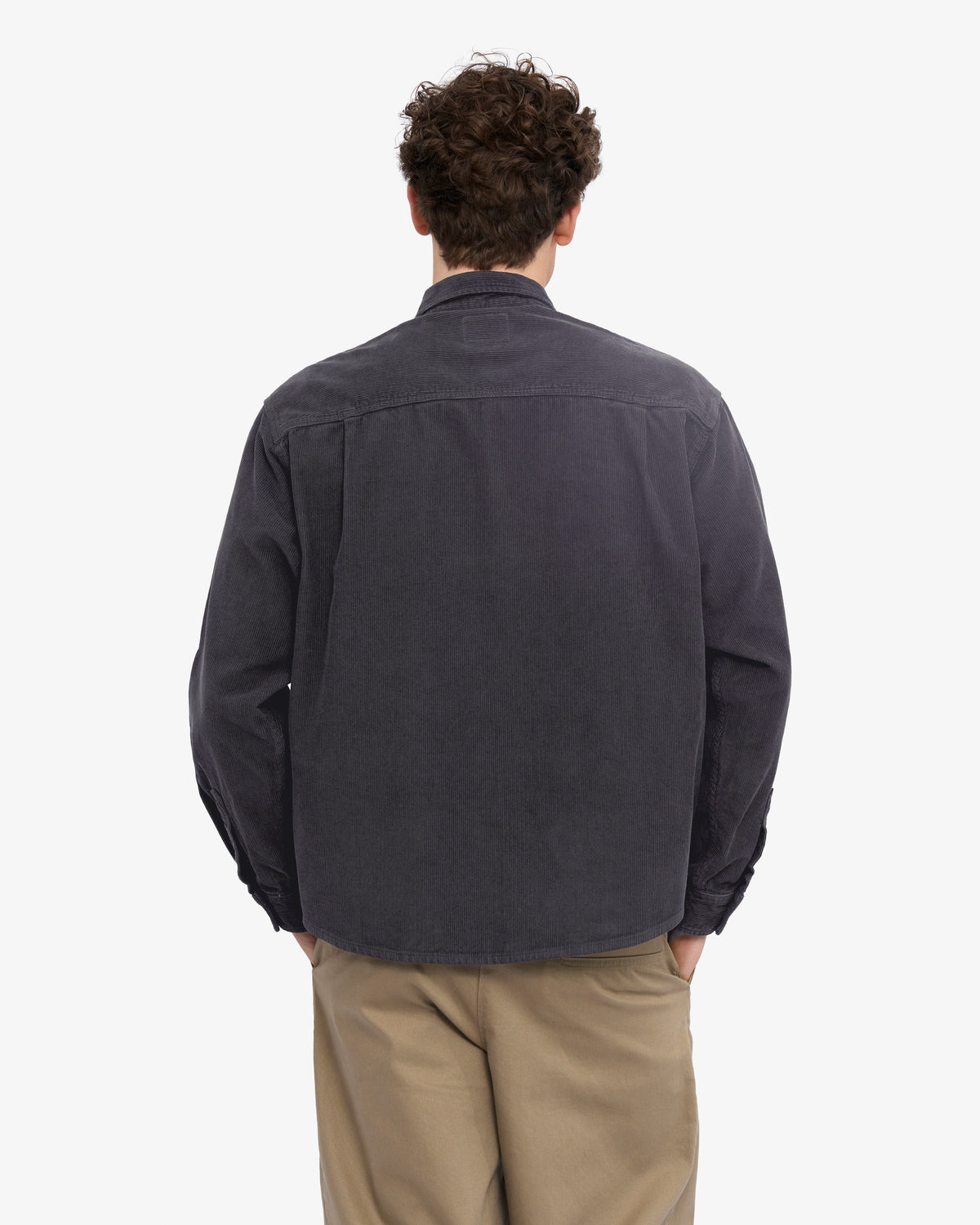Organic Corduroy Boxy Overshirt - Faded Black