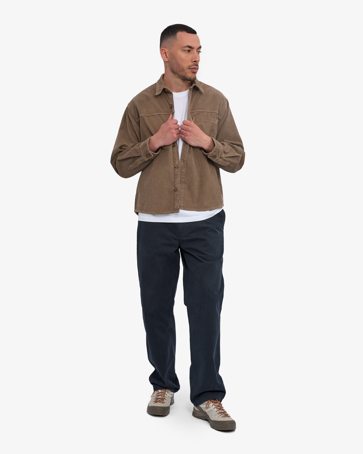 Organic Corduroy Boxy Overshirt - Faded Khaki
