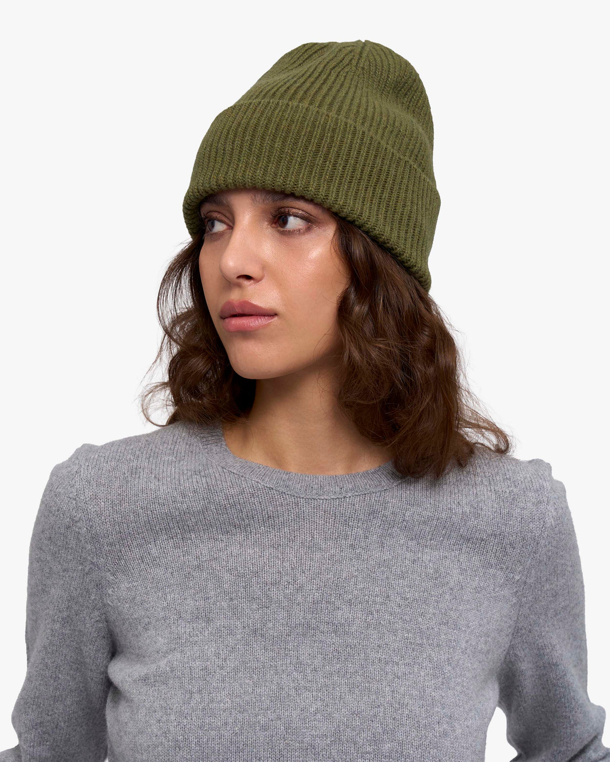 Cashmere Beanie - Basil Green