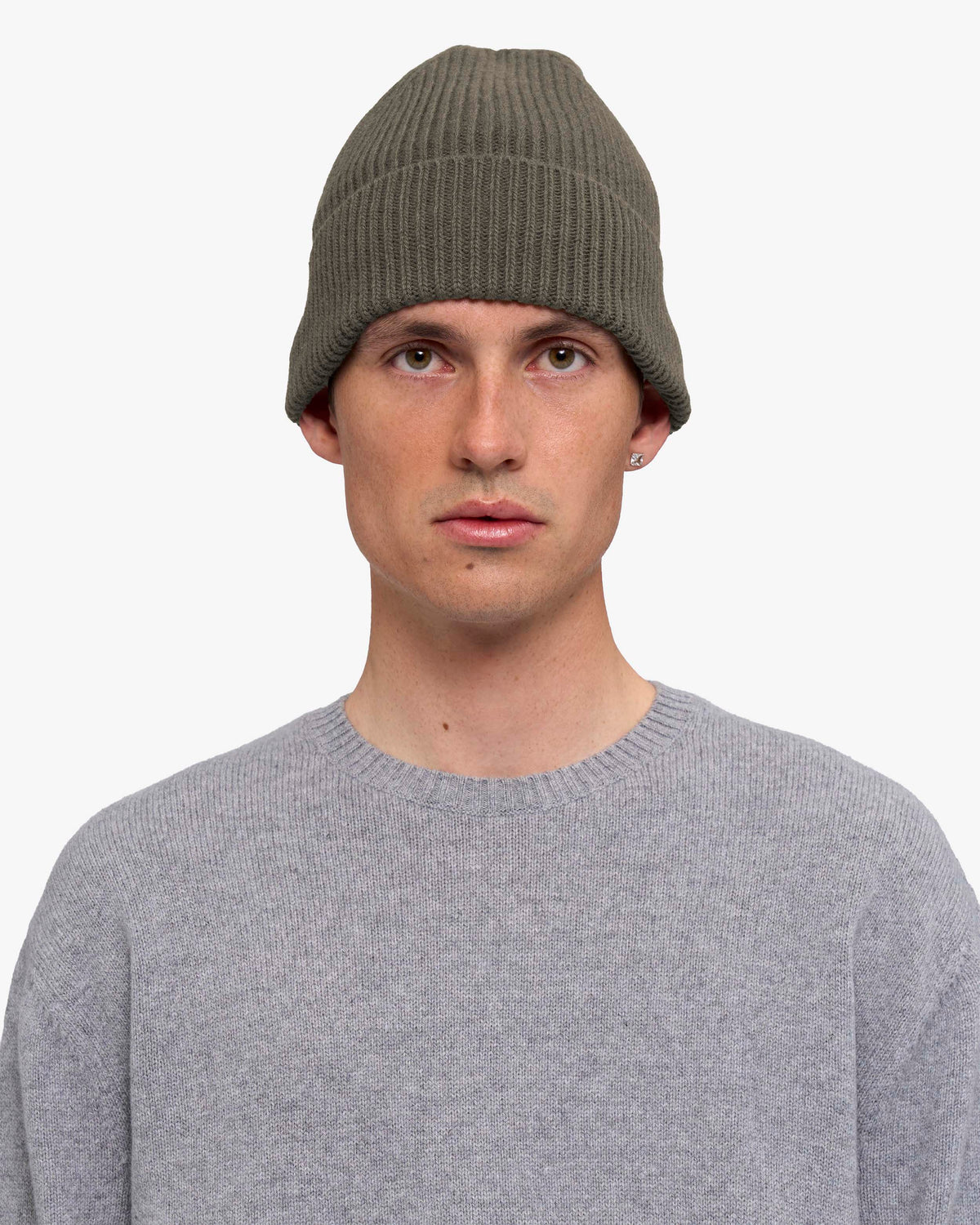 Cashmere Beanie - Dusty Olive