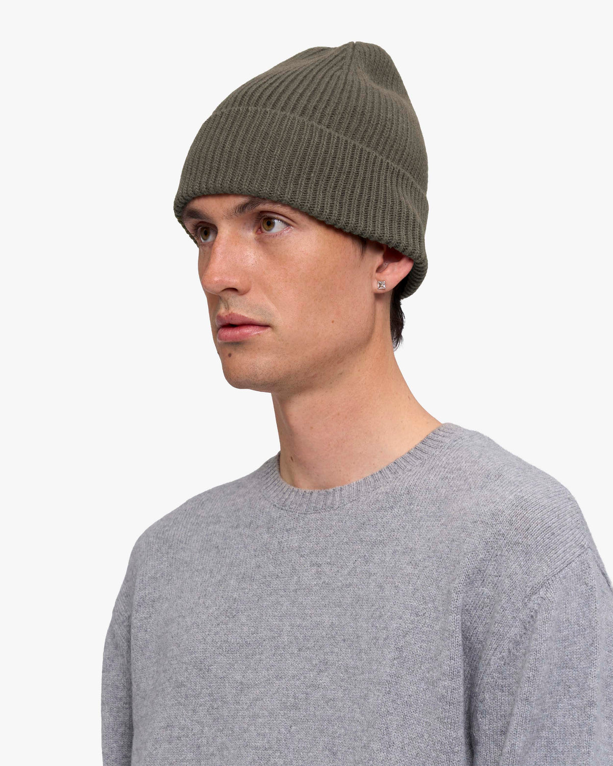 Cashmere Beanie - Dusty Olive