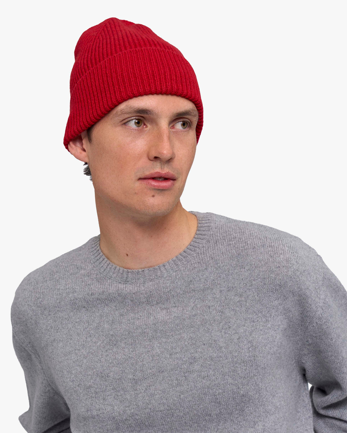 Cashmere Beanie - Red Tangerine