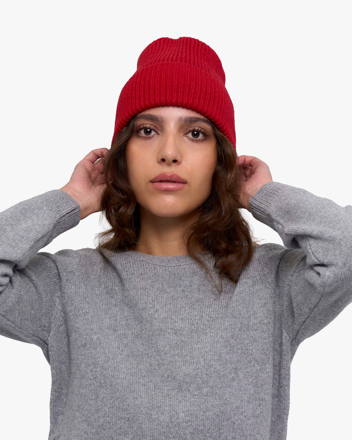 Cashmere Beanie - Red Tangerine