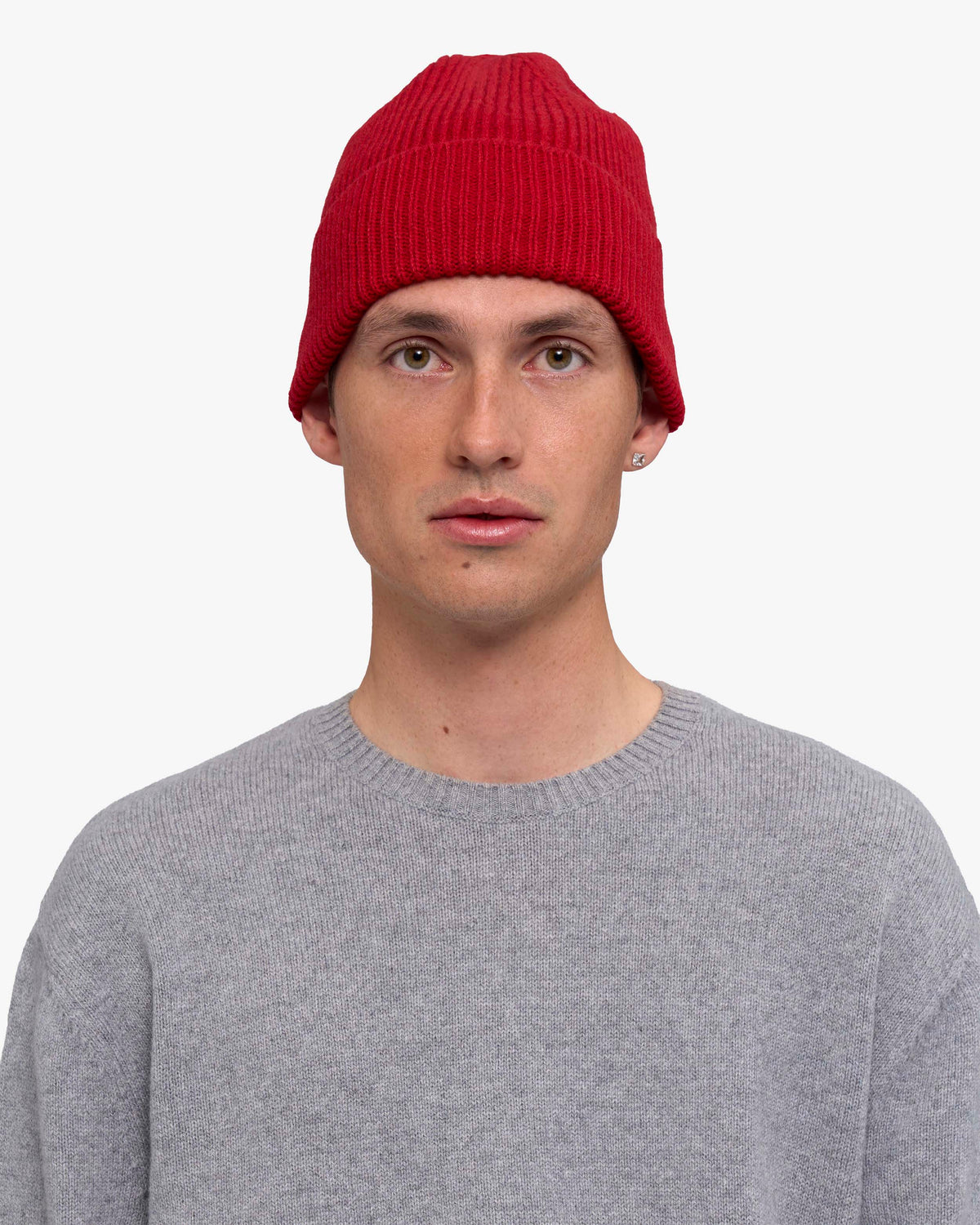 Cashmere Beanie - Red Tangerine