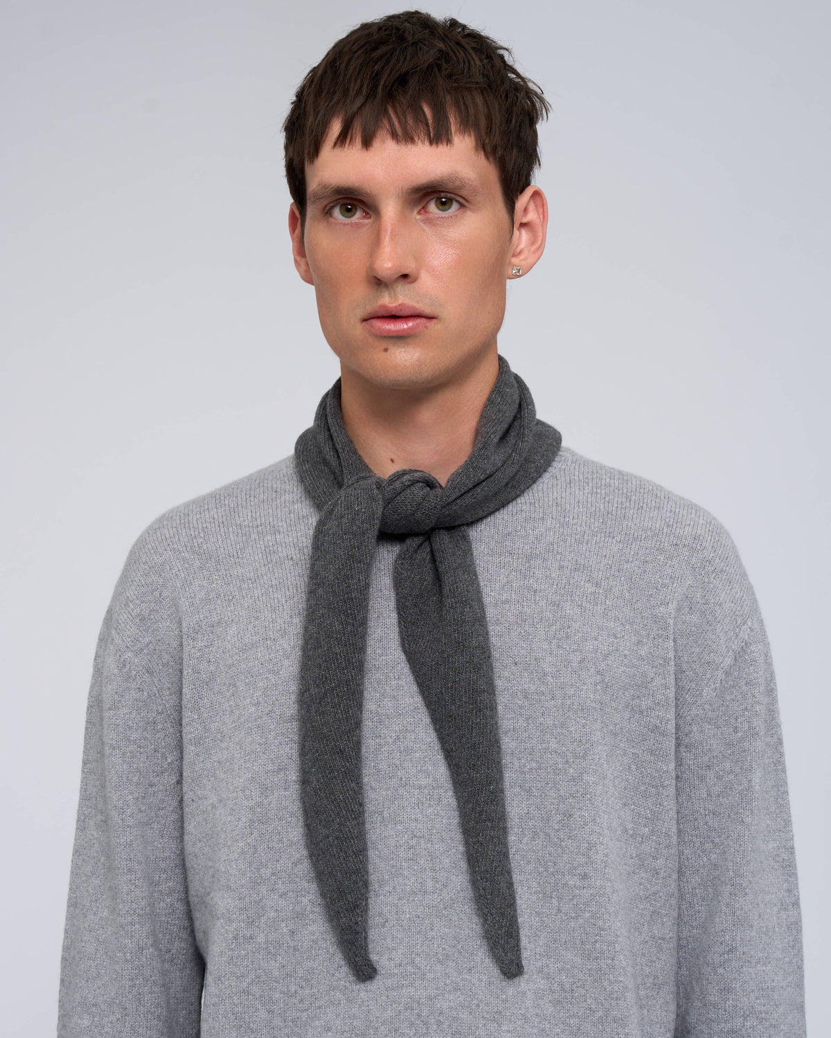 Cashmere Triangle Scarf - Lava Grey