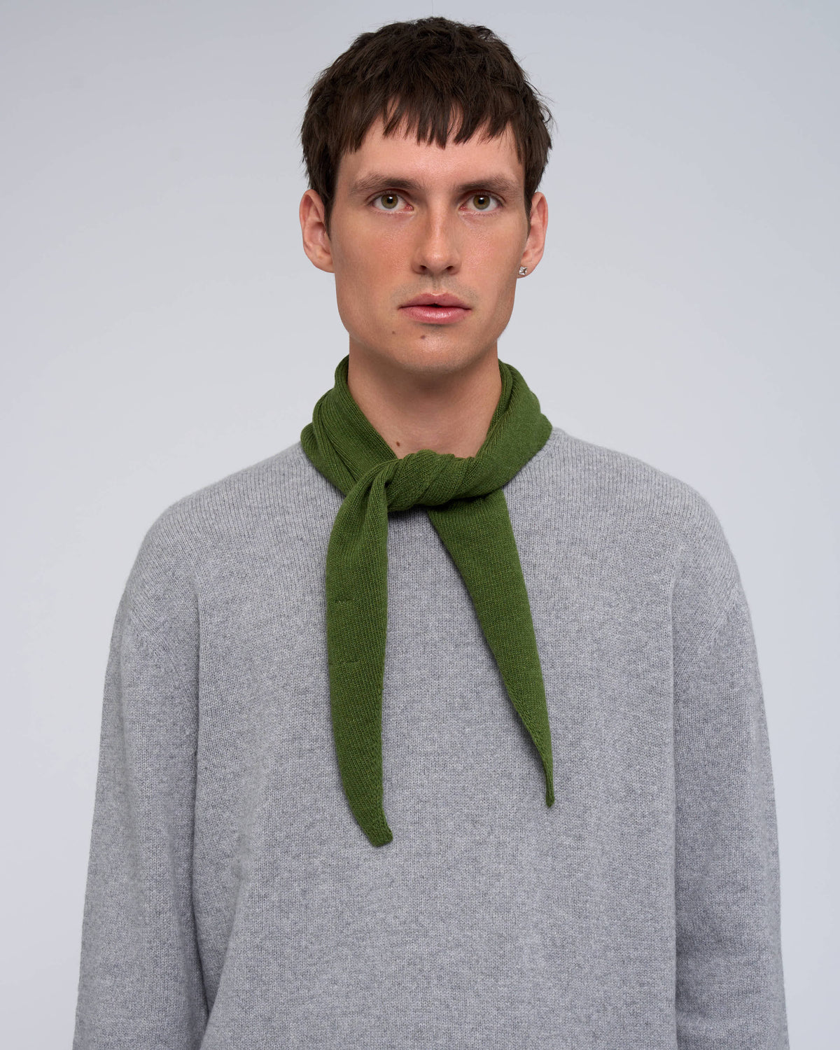 Cashmere Triangle Scarf - Basil Green