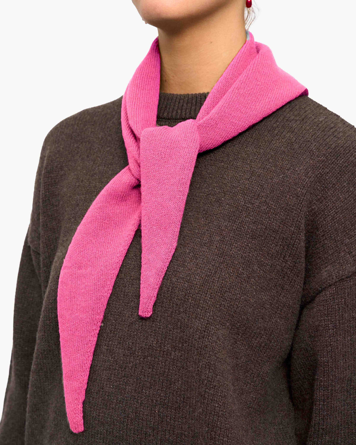 Merino Wool Triangle Scarf - Bubblegum Pink