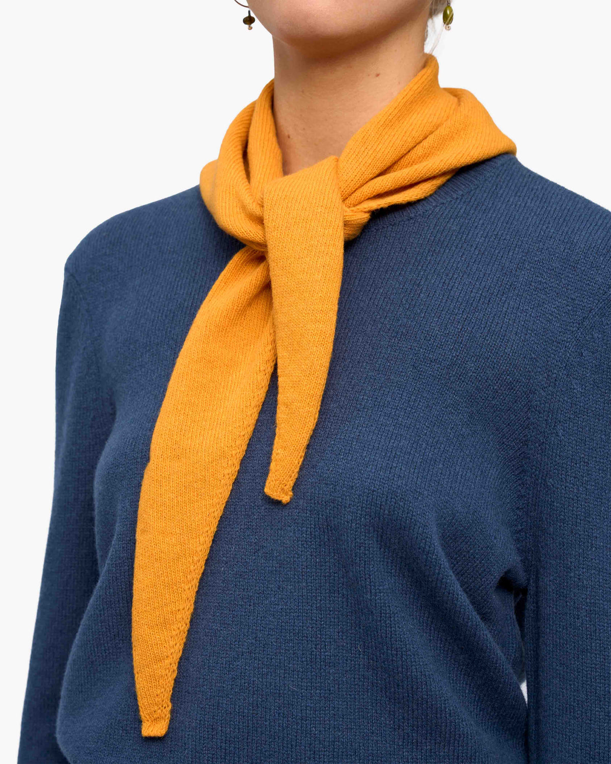Merino Wool Triangle Scarf - Burned Yellow