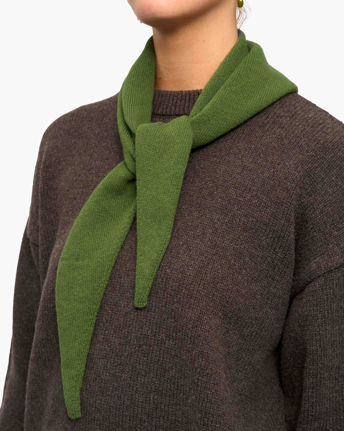 Merino Wool Triangle Scarf - Fern Green