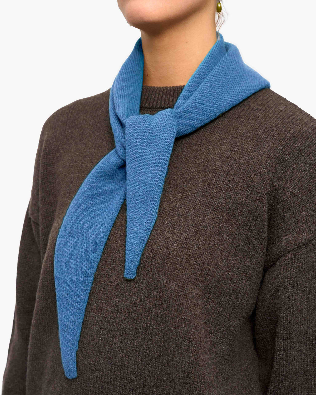 Merino Wool Triangle Scarf - Pacific Blue