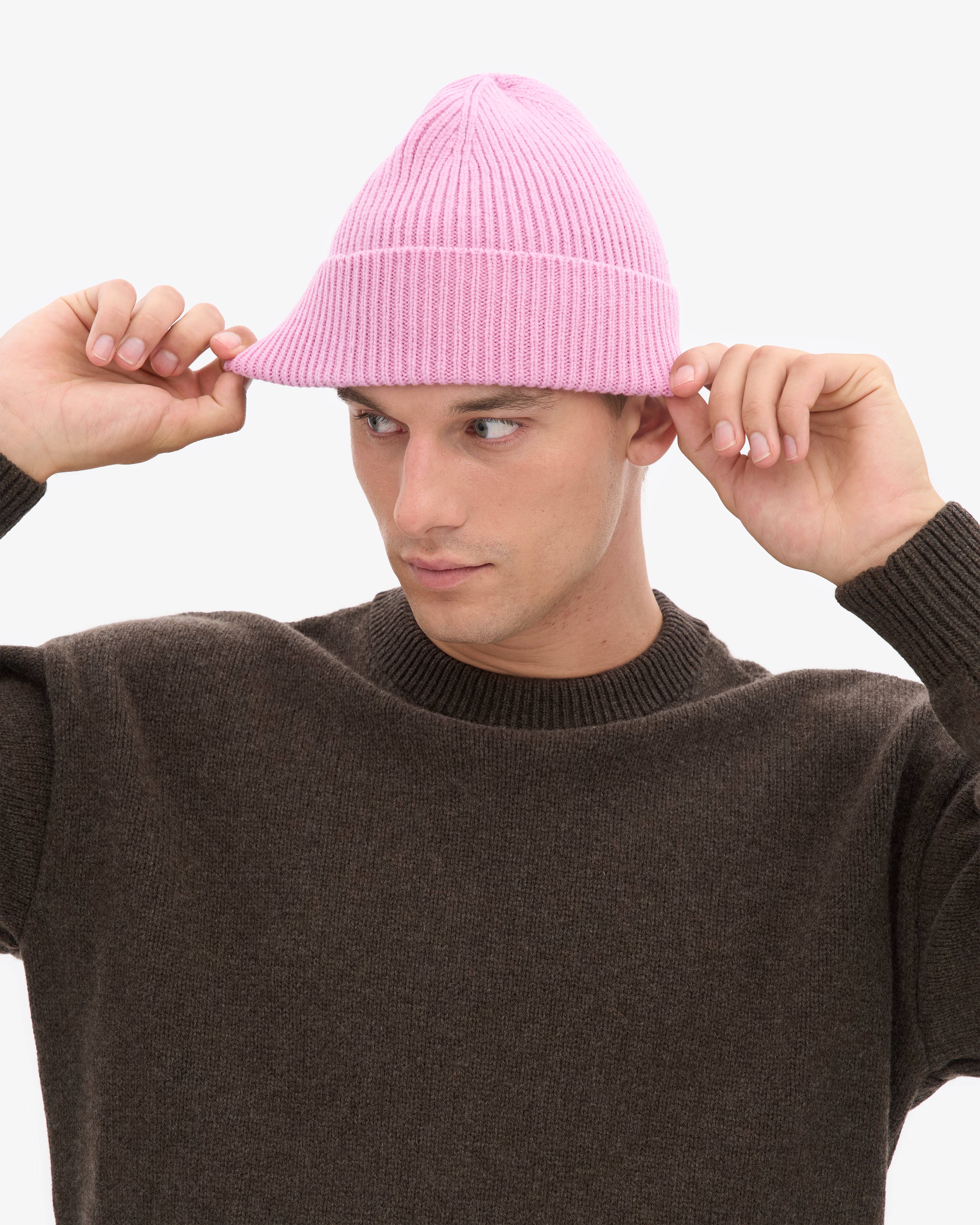 Merino Wool Beanie - Cherry Blossom
