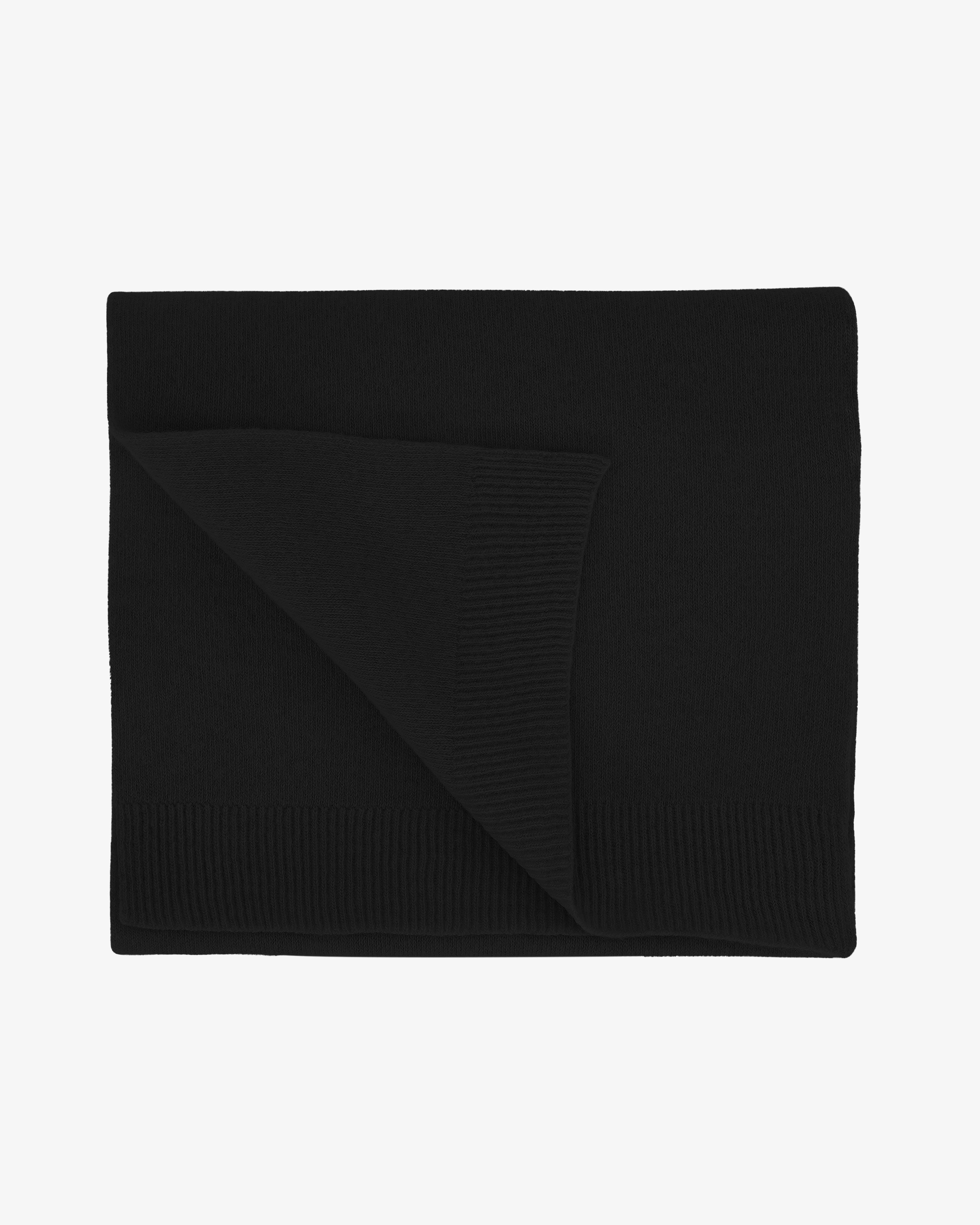 Merino Wool Scarf - Deep Black