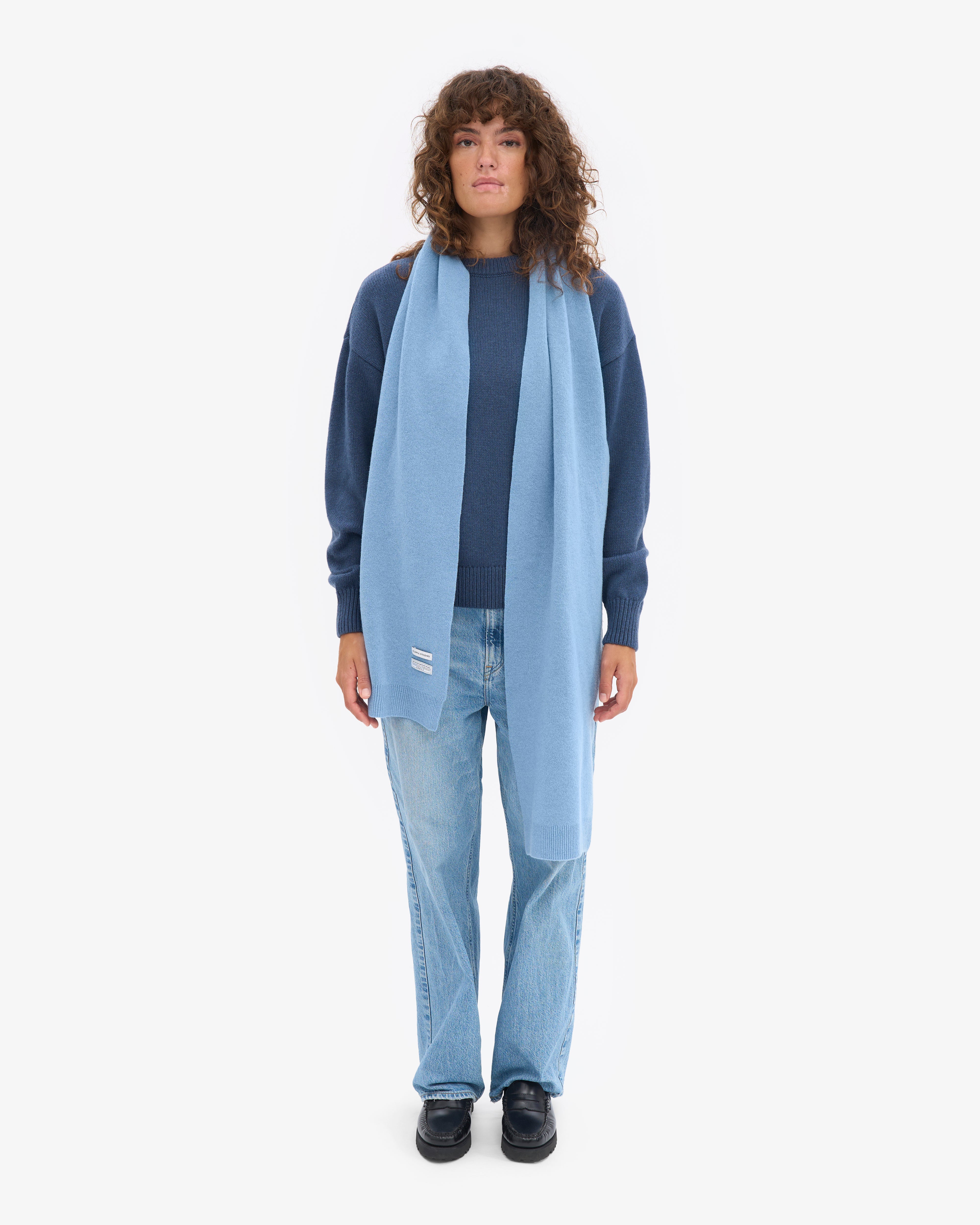 Merino Wool Scarf - Seaside Blue