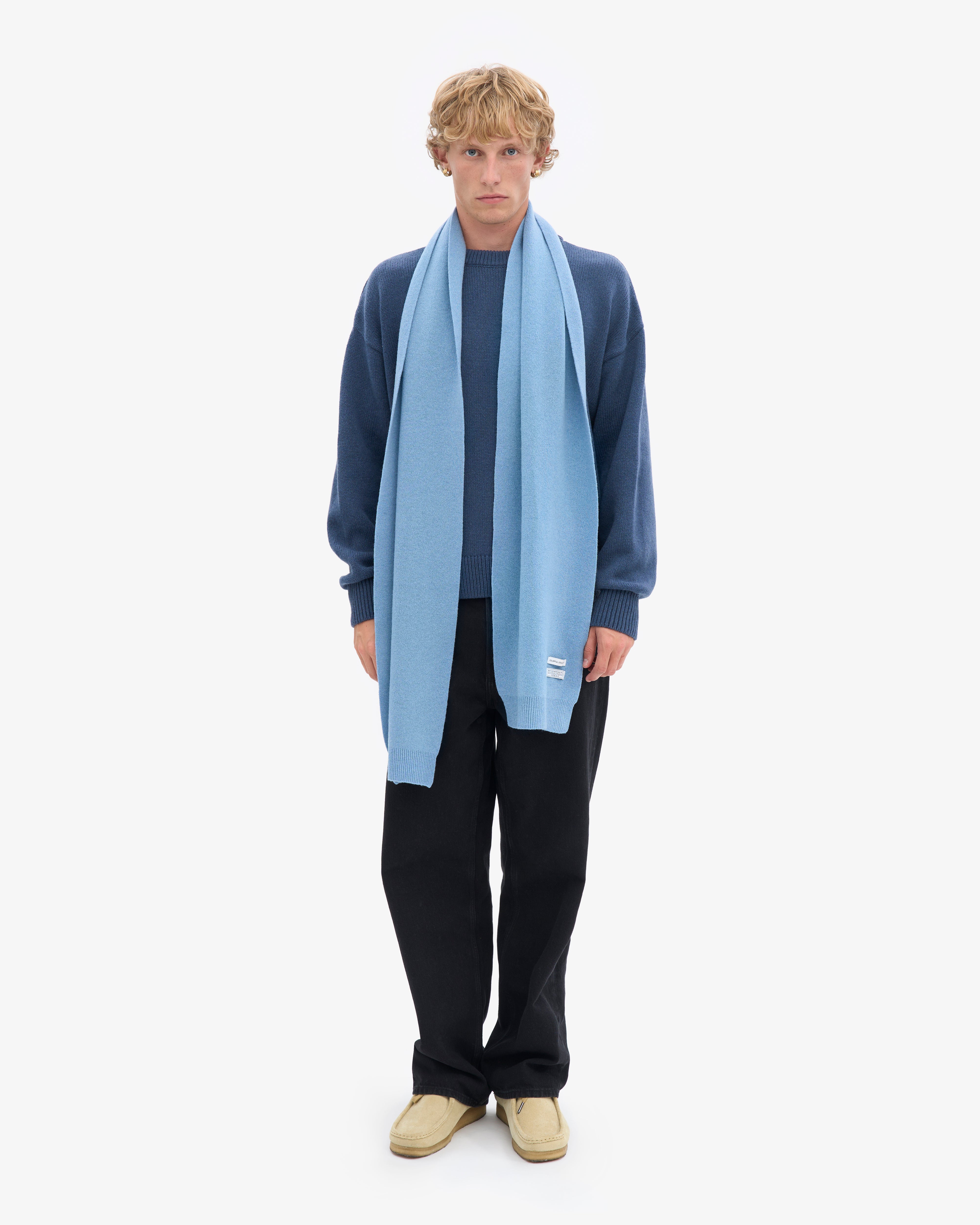 Merino Wool Scarf - Seaside Blue