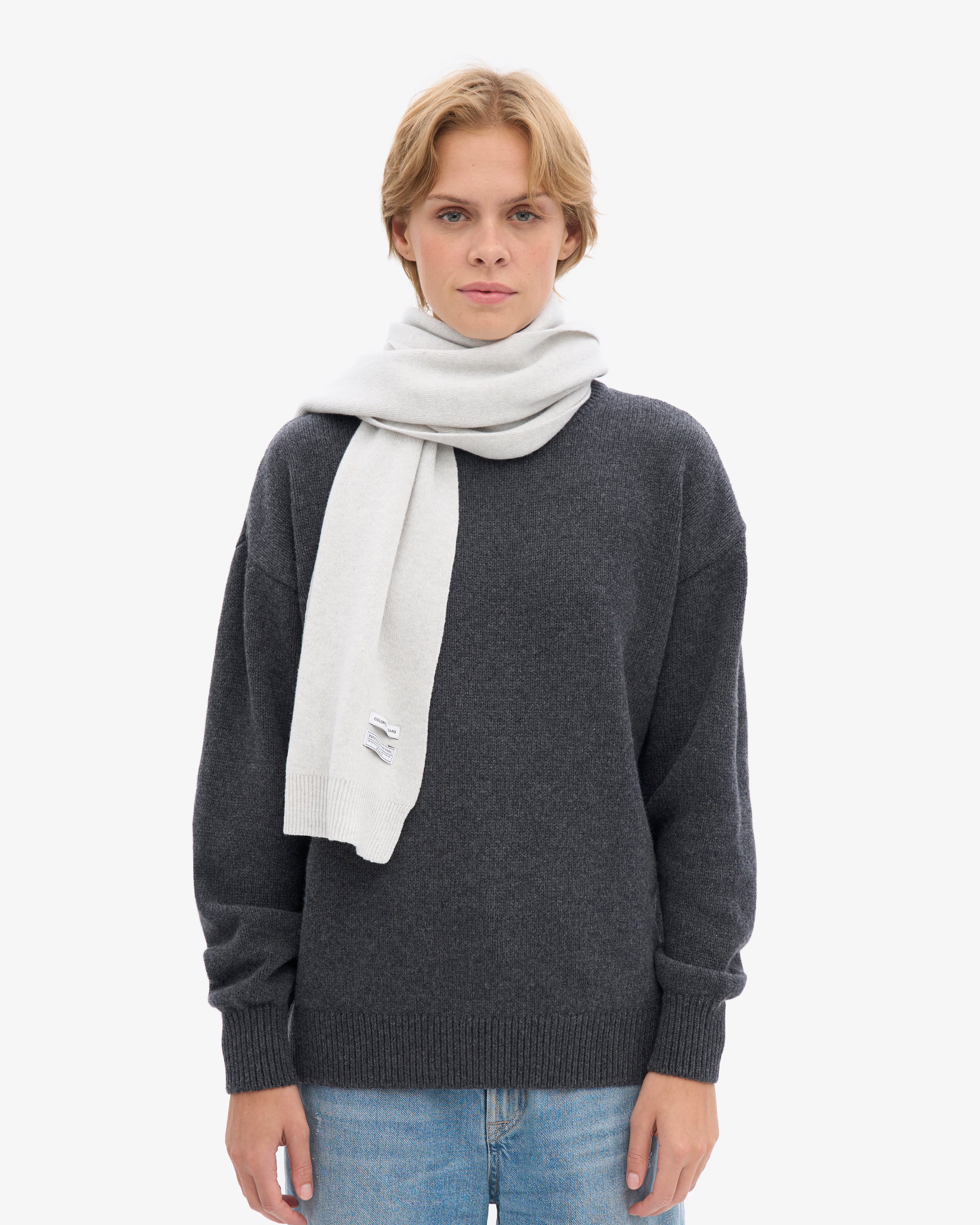 Merino Wool Scarf - Snow Melange
