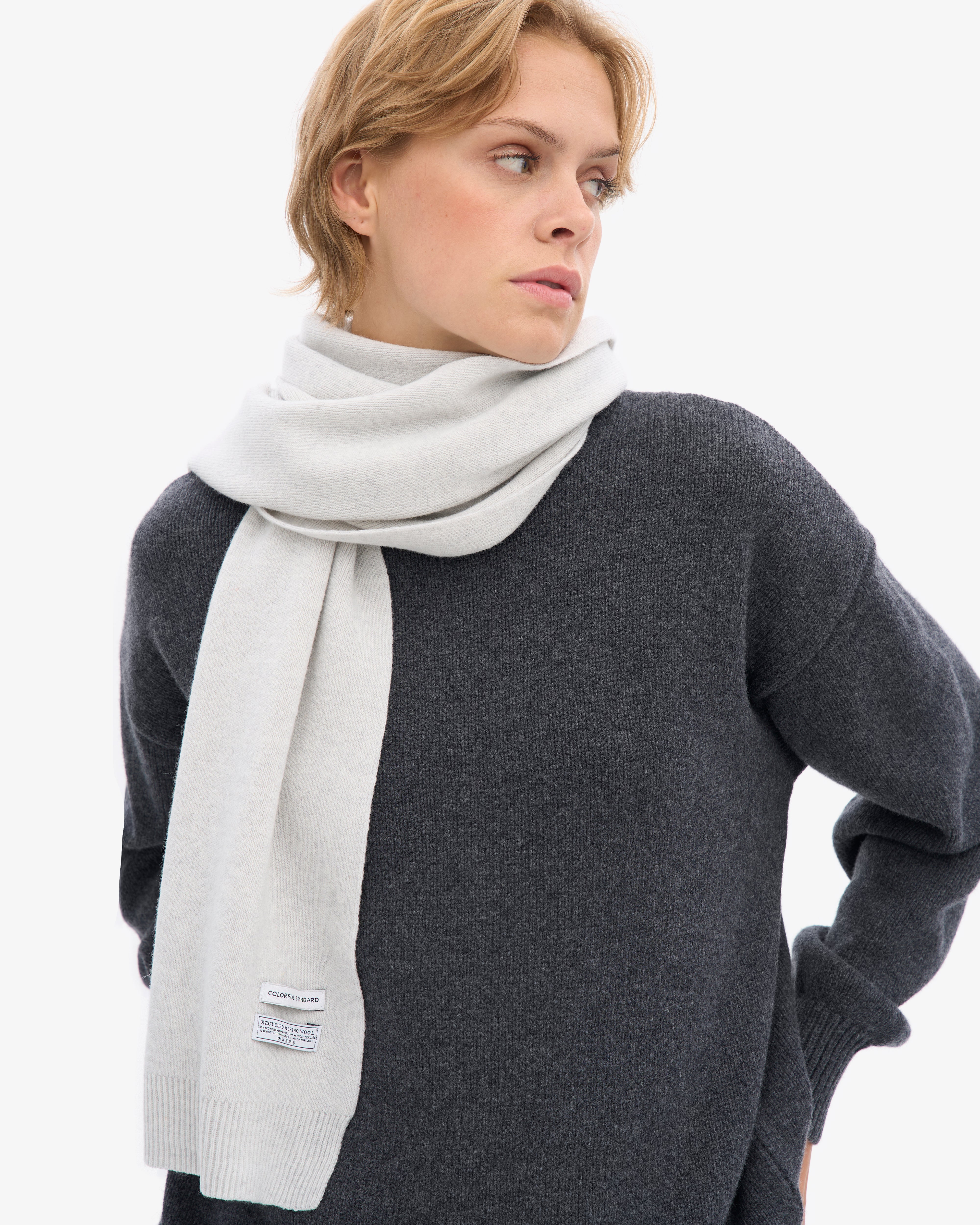 Merino Wool Scarf - Snow Melange