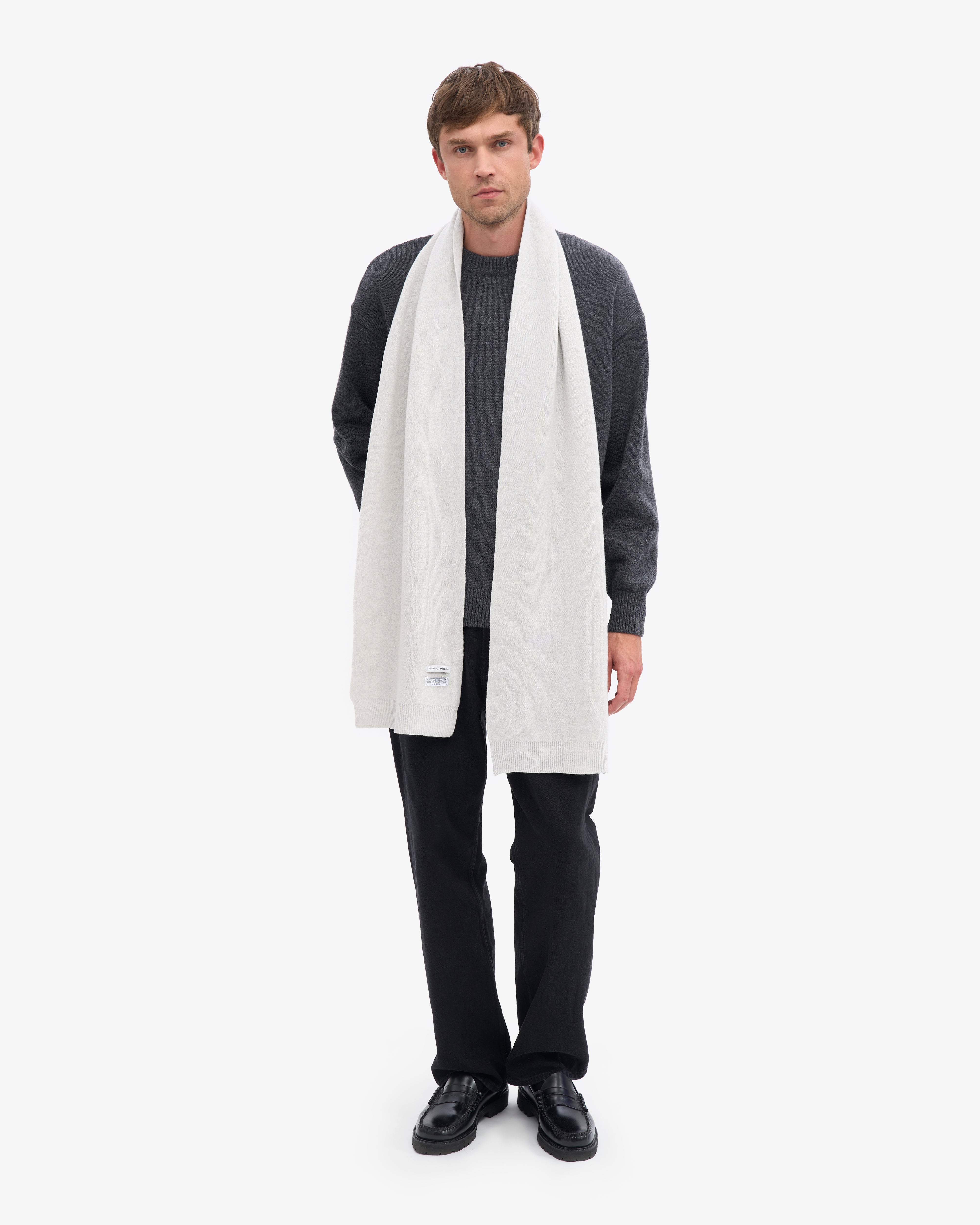 Merino Wool Scarf - Snow Melange