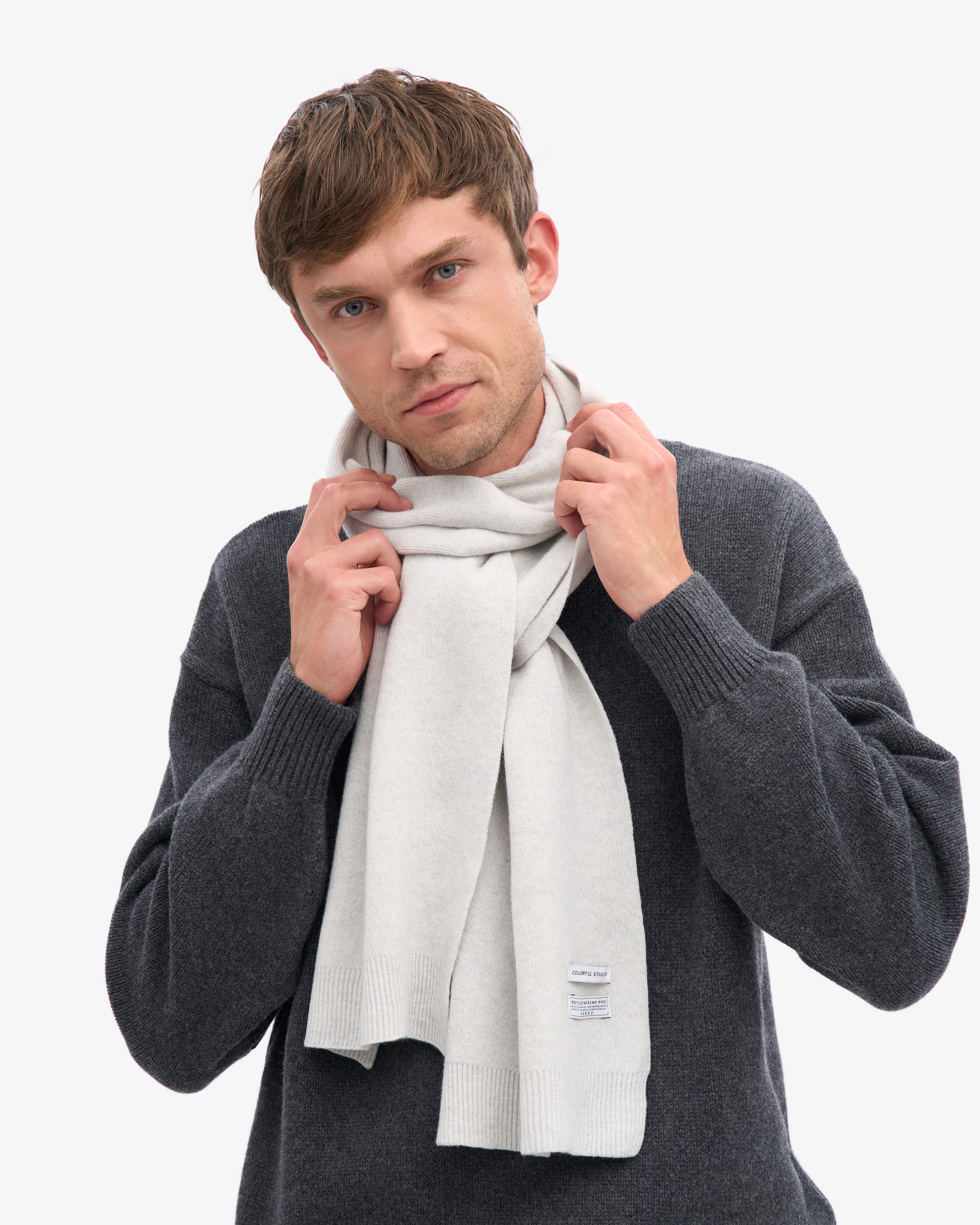 Merino Wool Scarf - Snow Melange