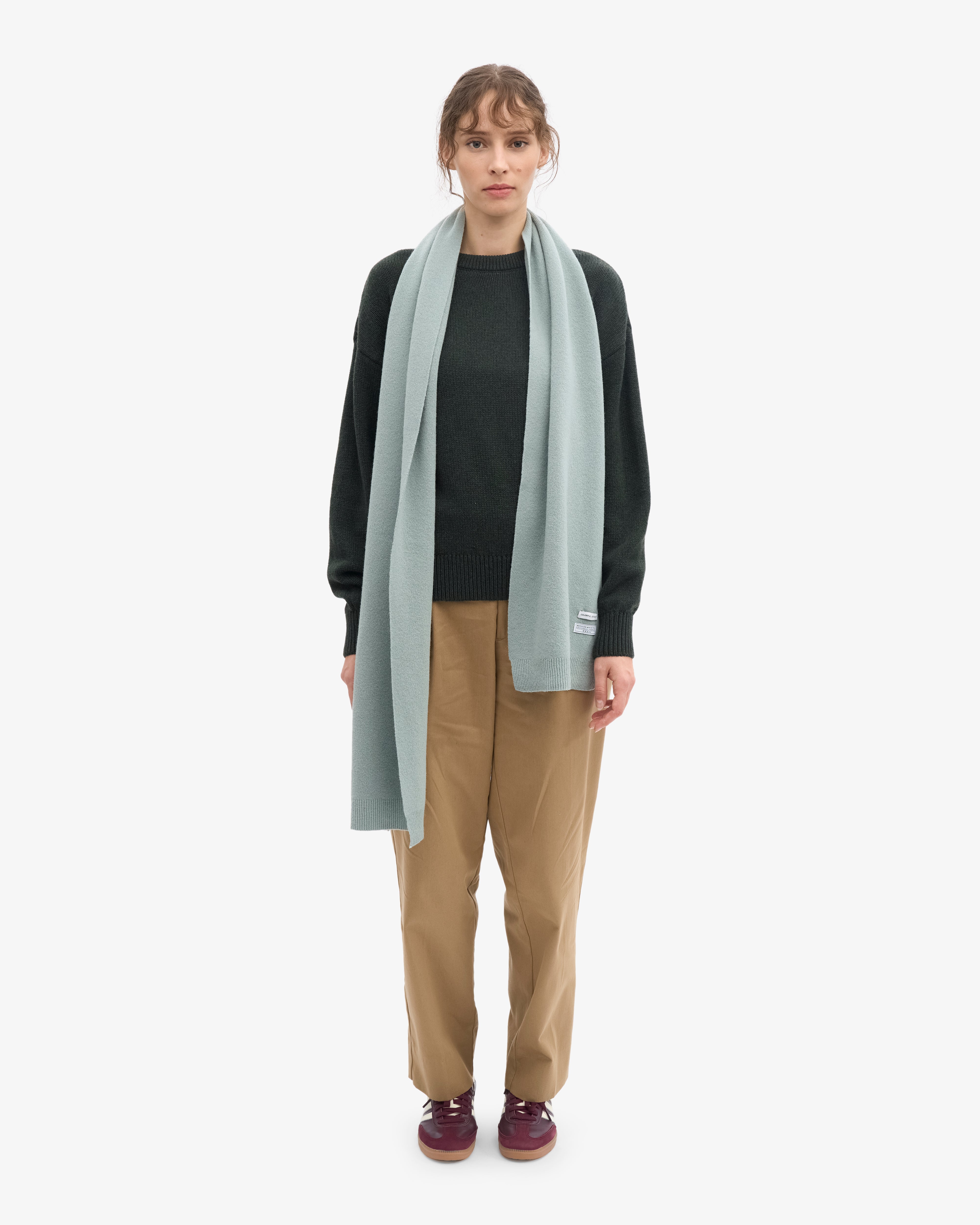 Merino Wool Scarf - Steel Blue