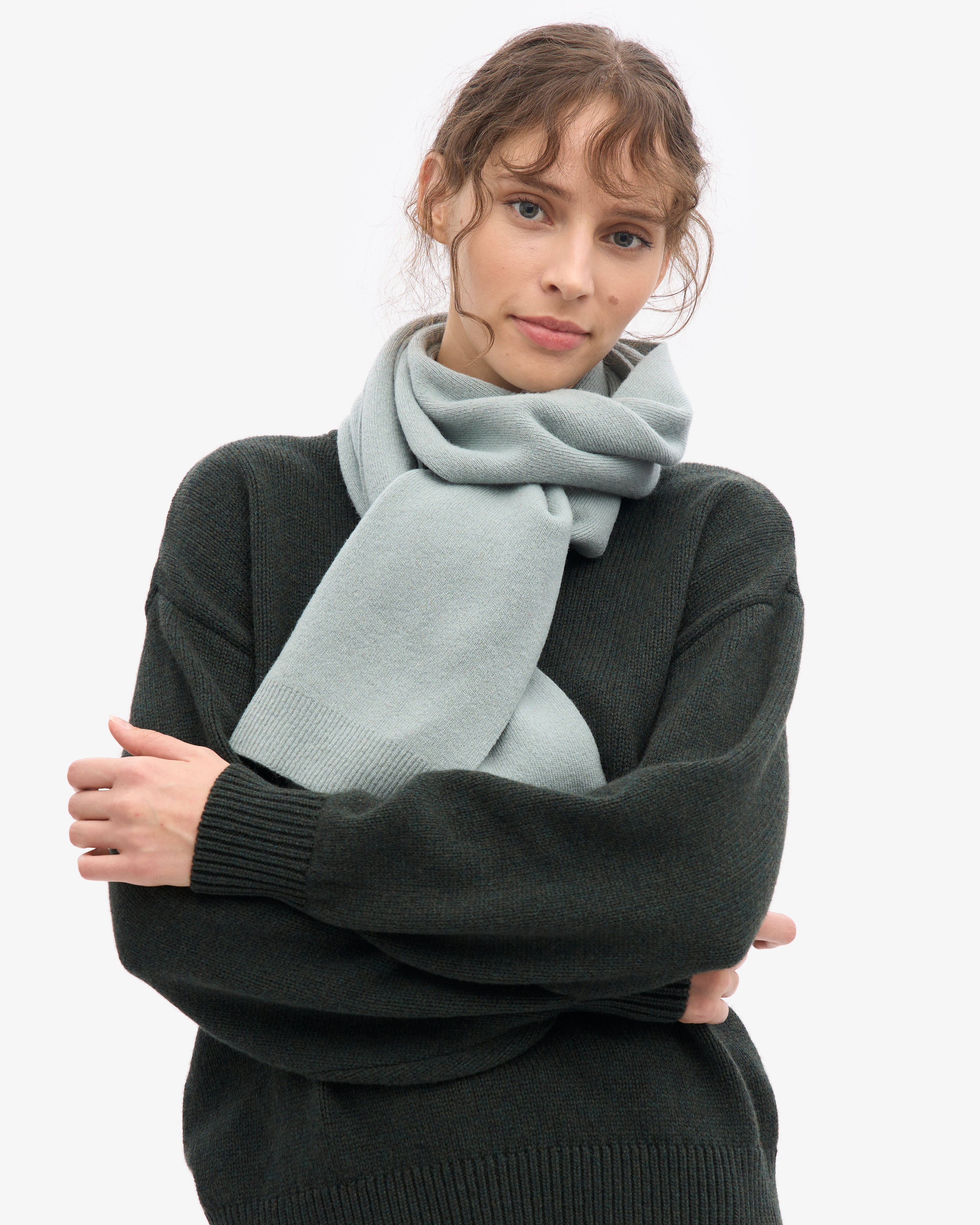 Merino Wool Scarf - Steel Blue