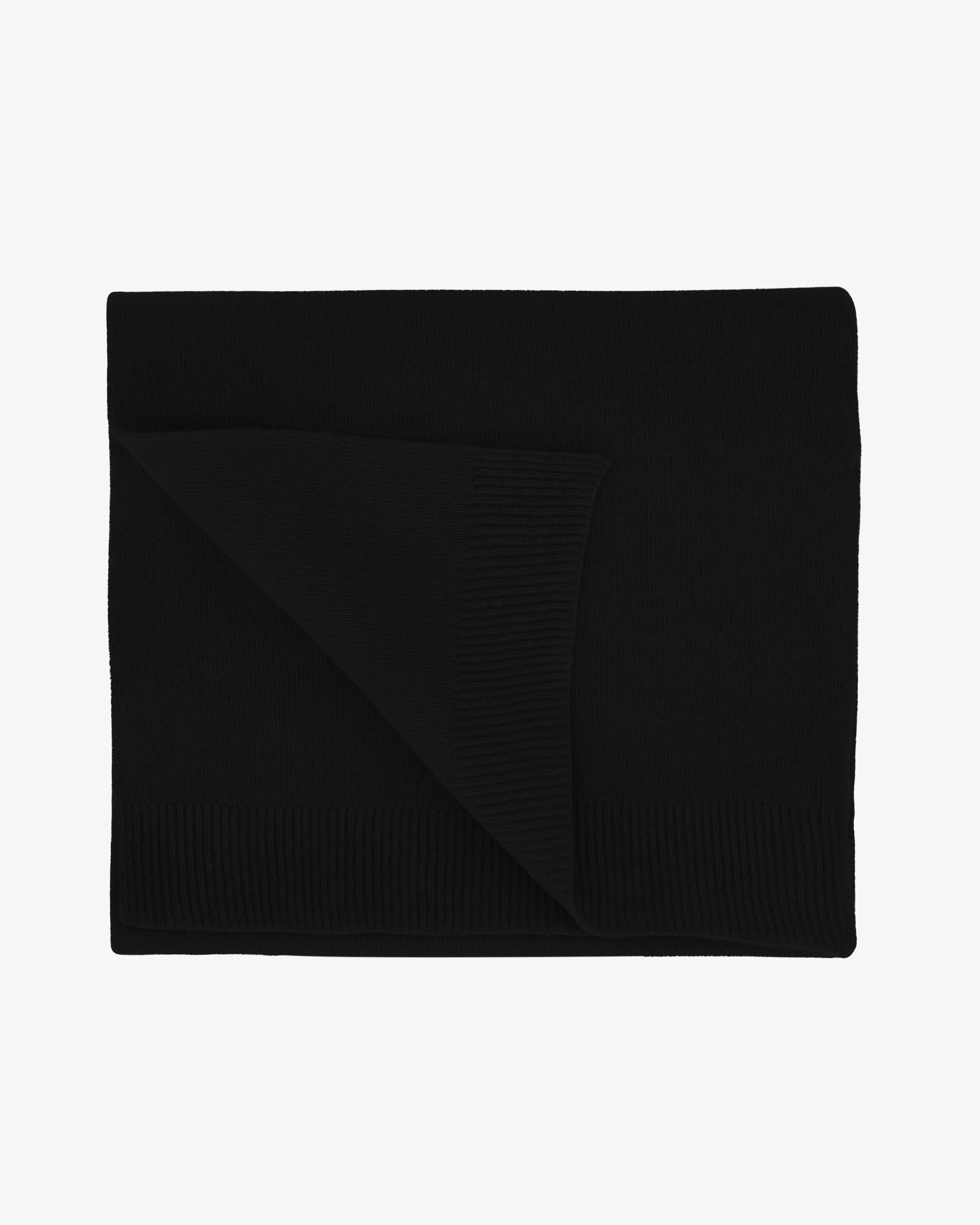 Merino Wool Scarf - Deep Black