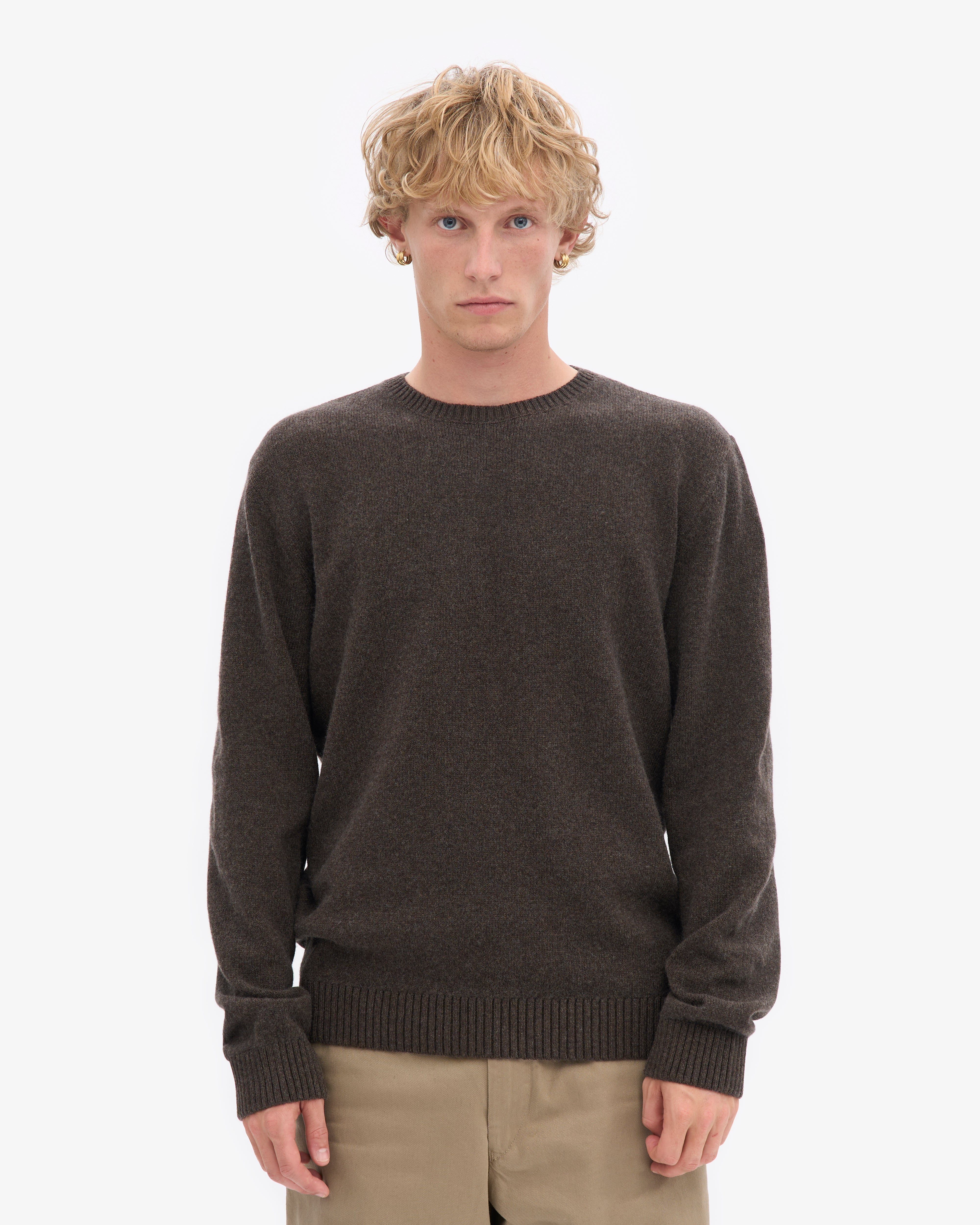 Classic Merino Wool Crew - Coffee Brown