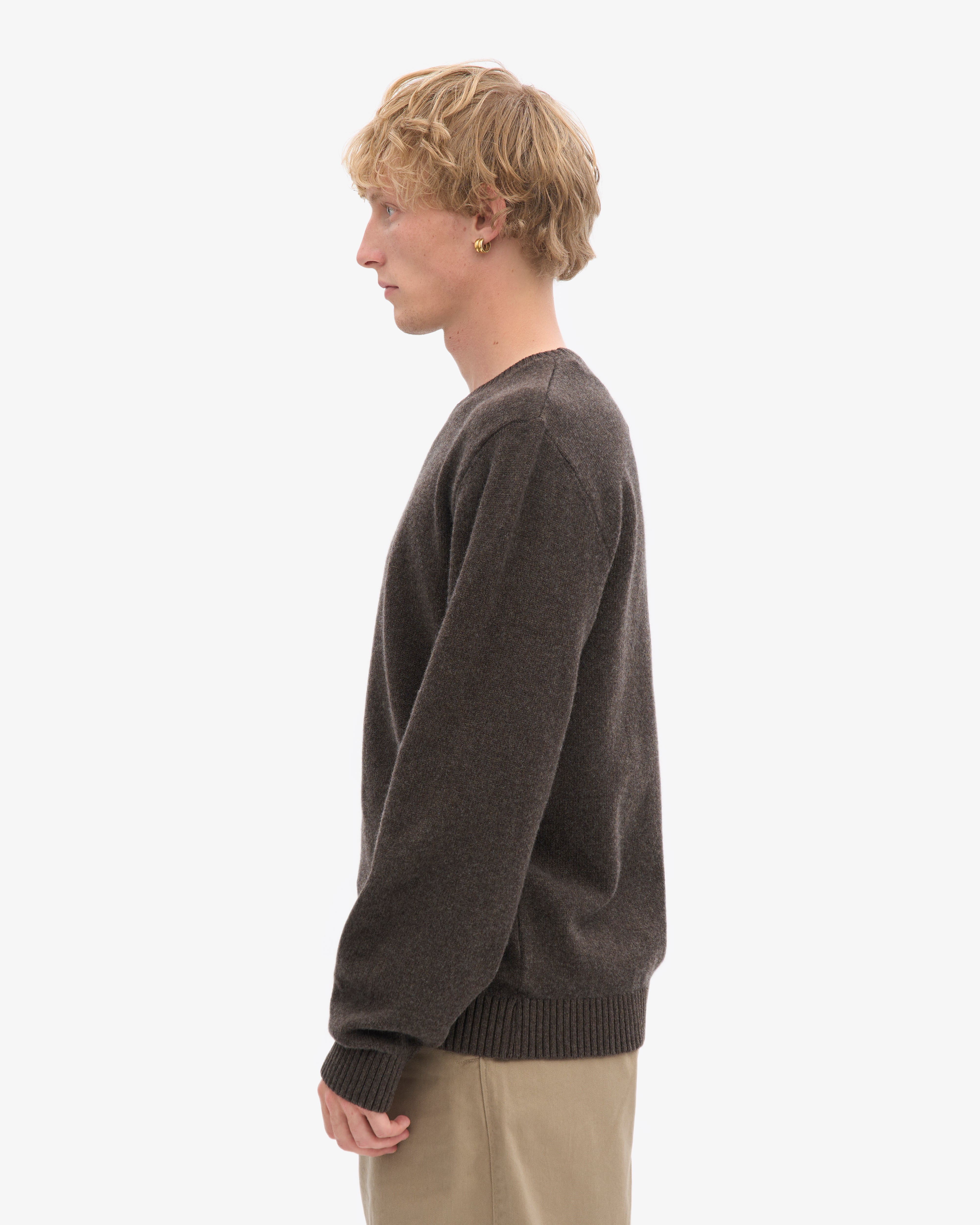 Classic Merino Wool Crew - Coffee Brown