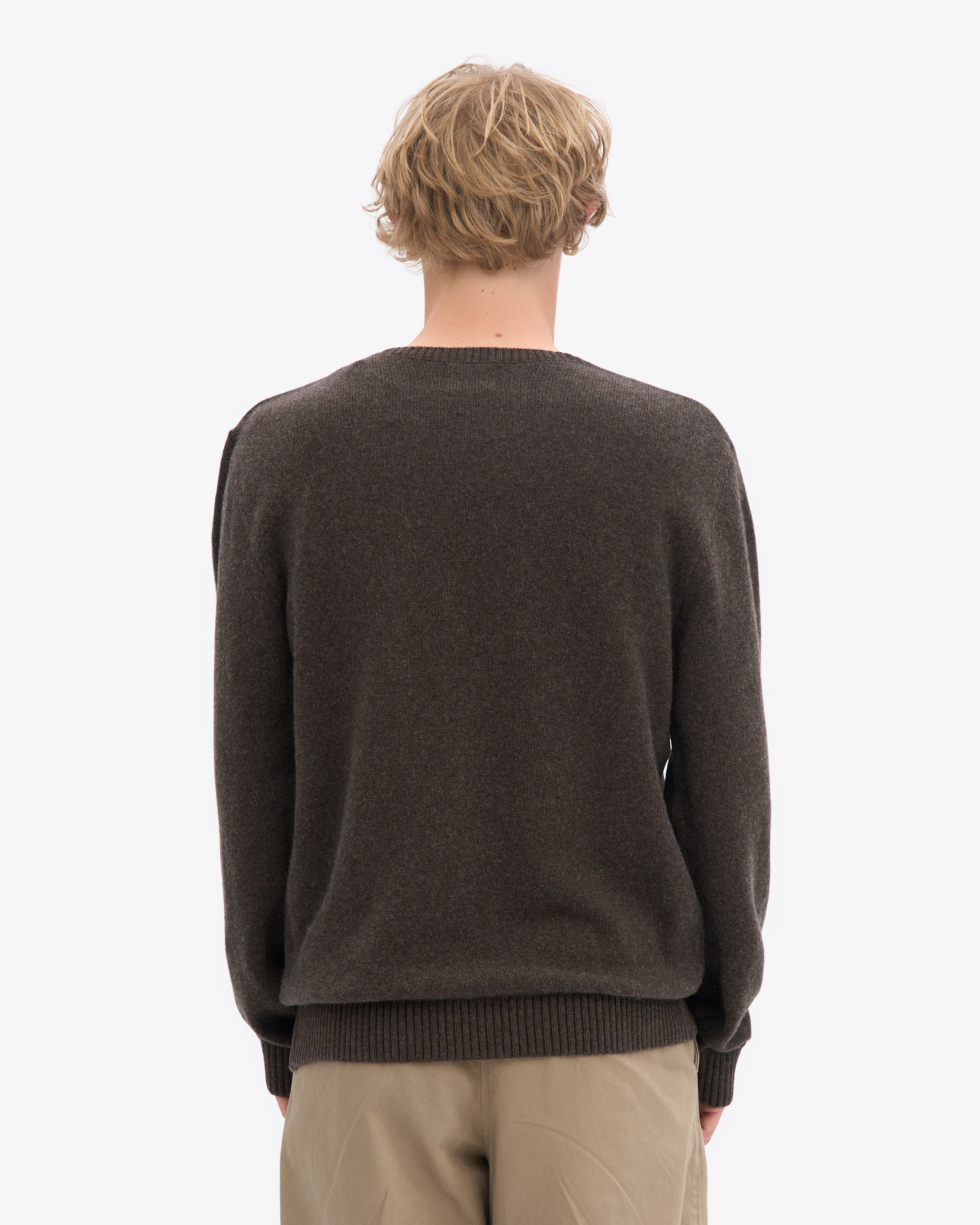 Classic Merino Wool Crew - Coffee Brown