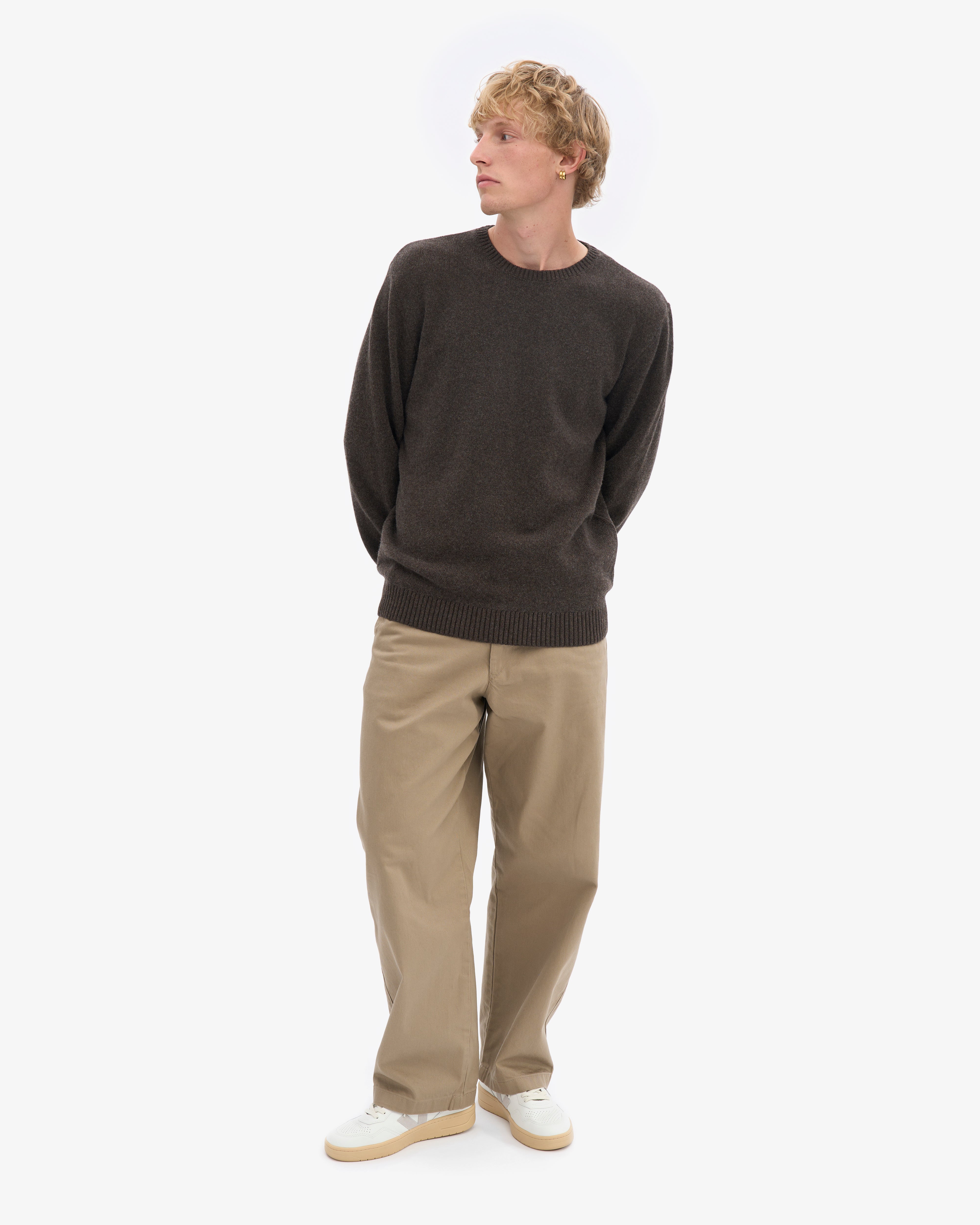 Classic Merino Wool Crew - Coffee Brown