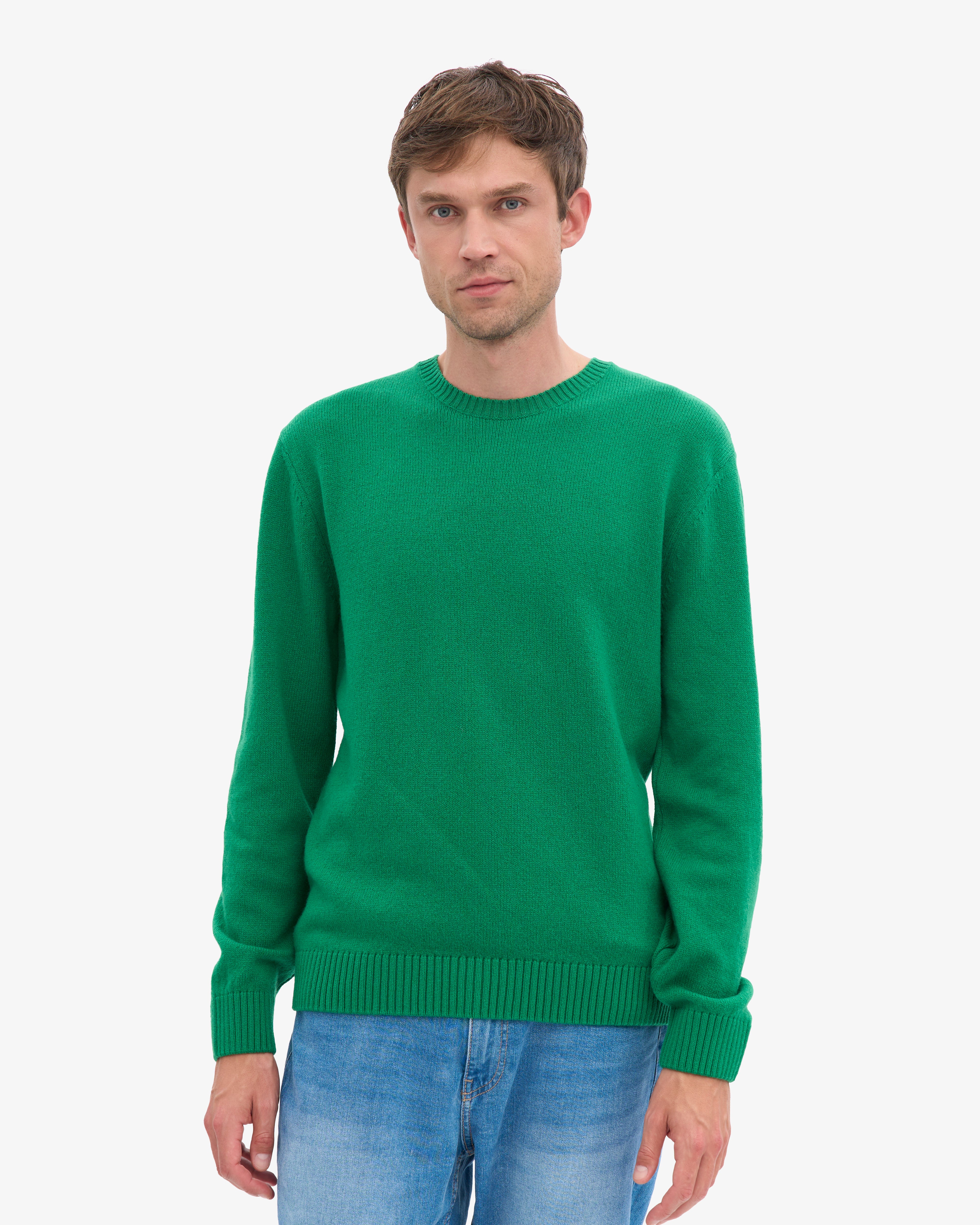 Classic Merino Wool Crew - Kelly Green