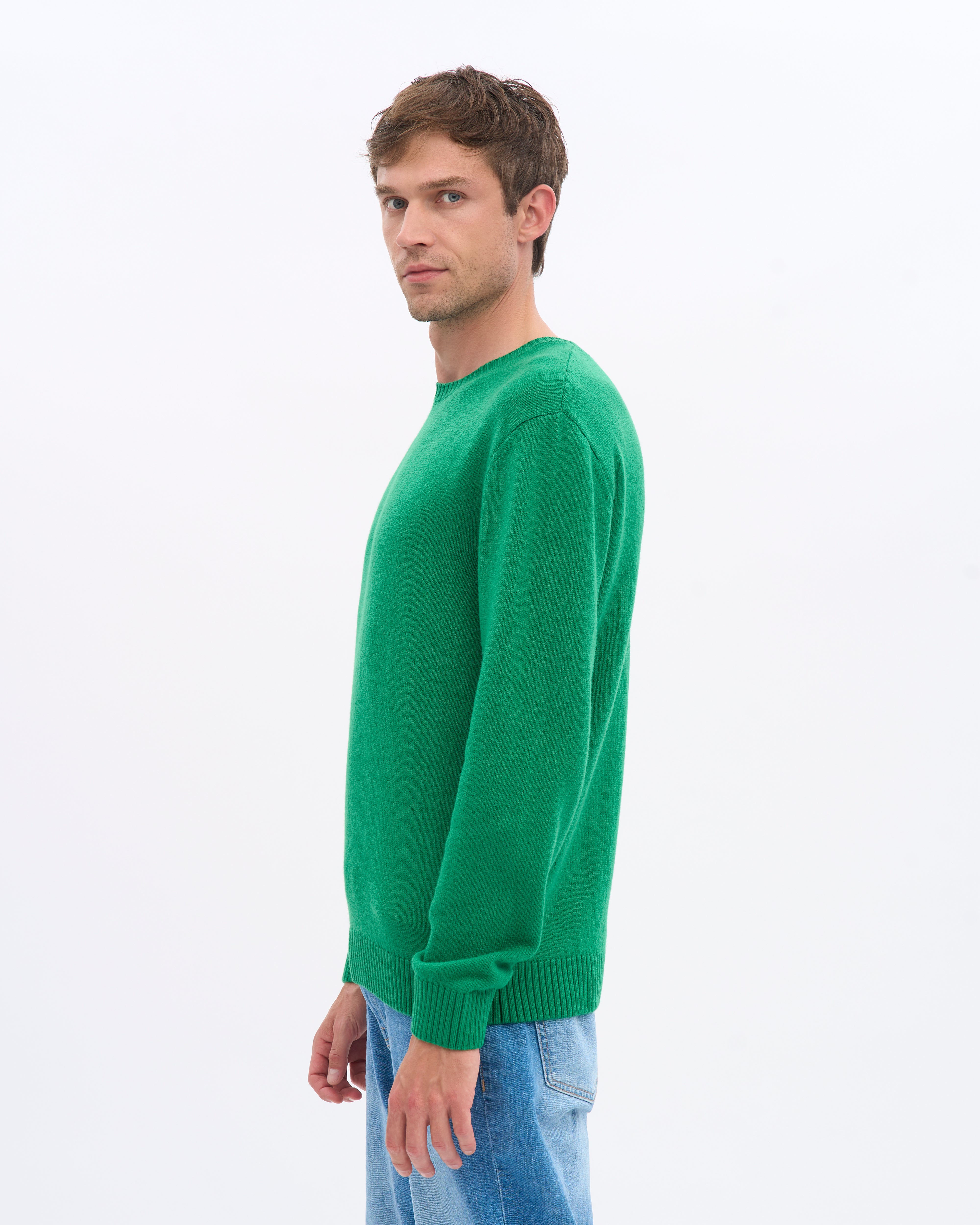 Classic Merino Wool Crew - Kelly Green