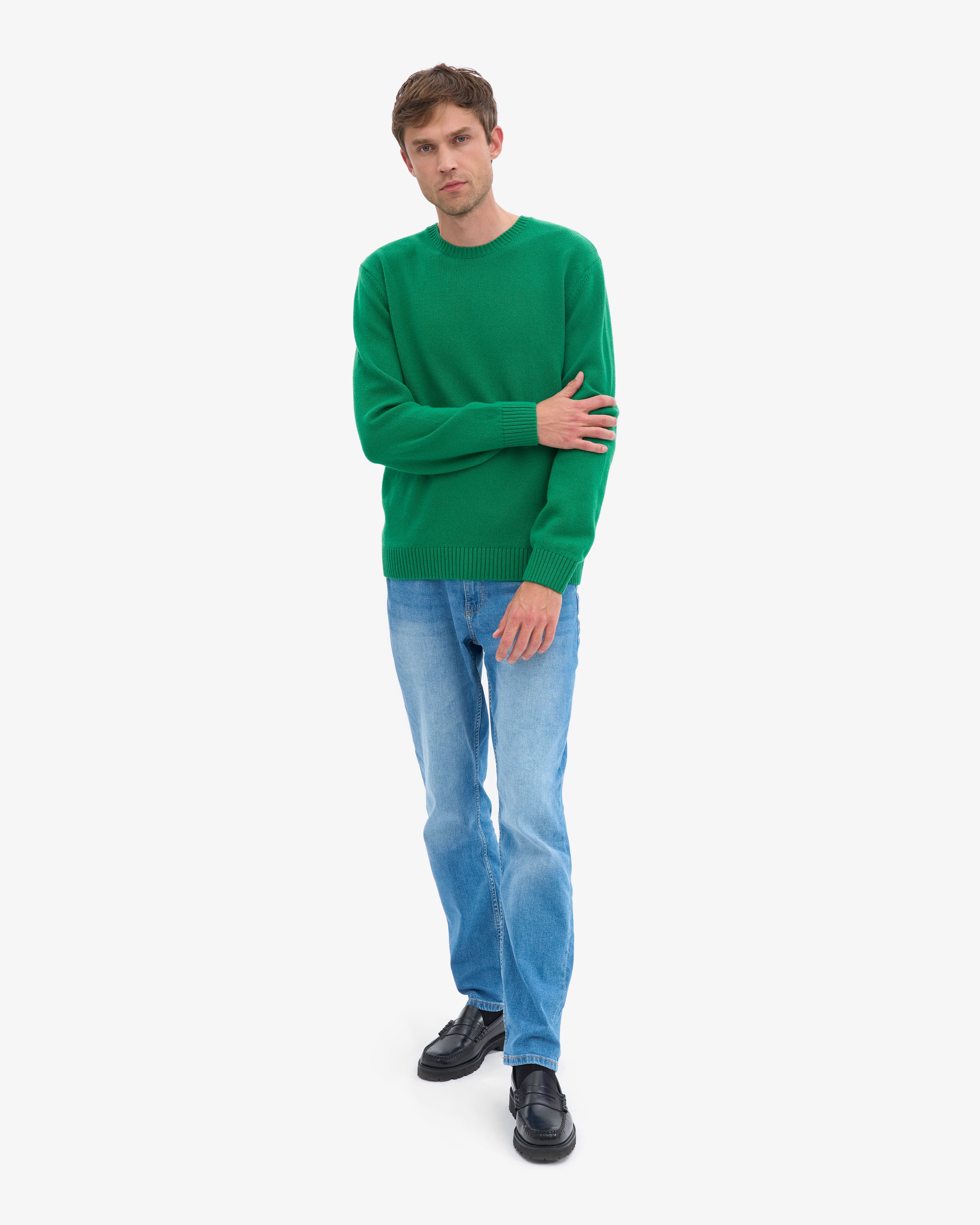 Classic Merino Wool Crew - Kelly Green