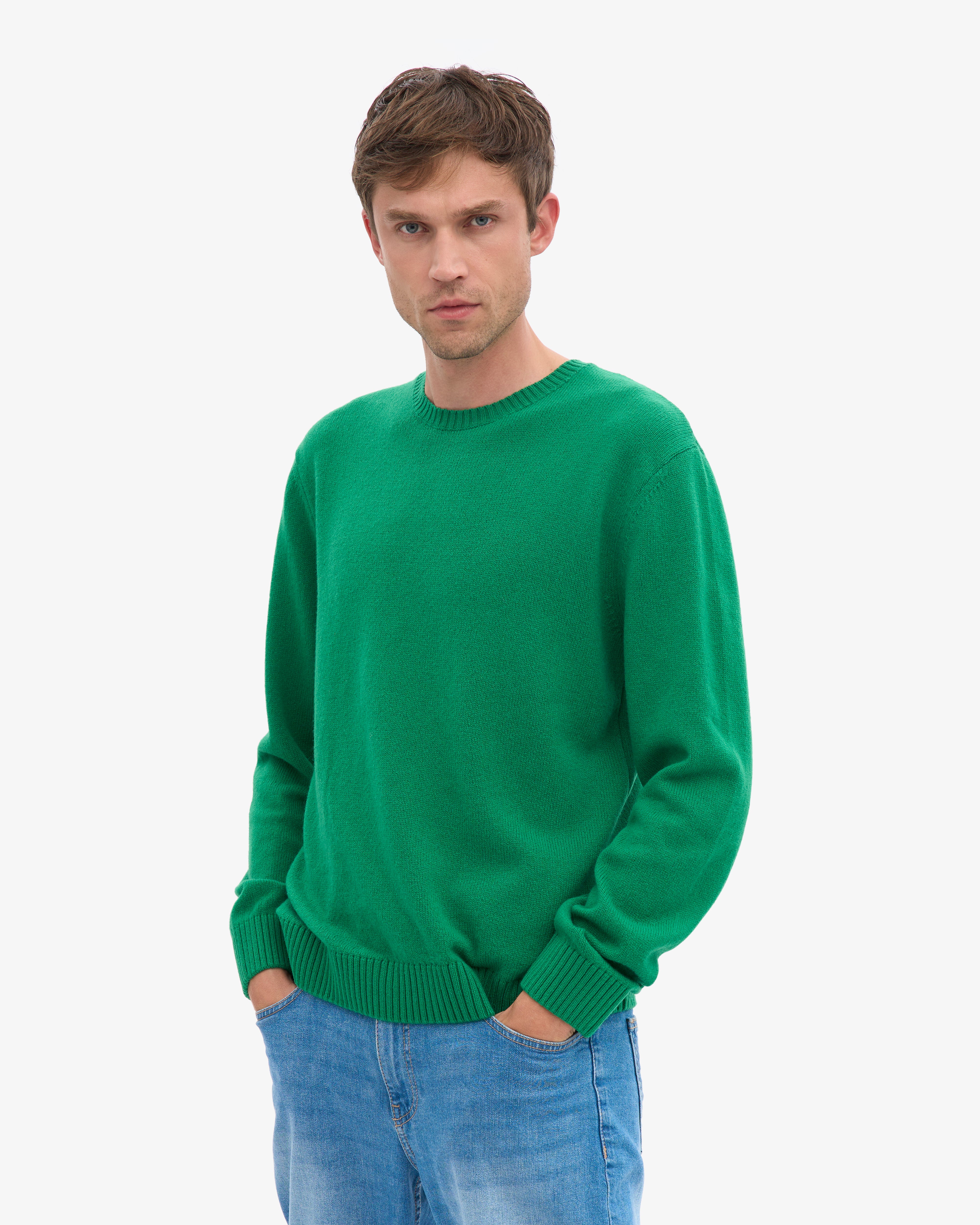Classic Merino Wool Crew - Kelly Green