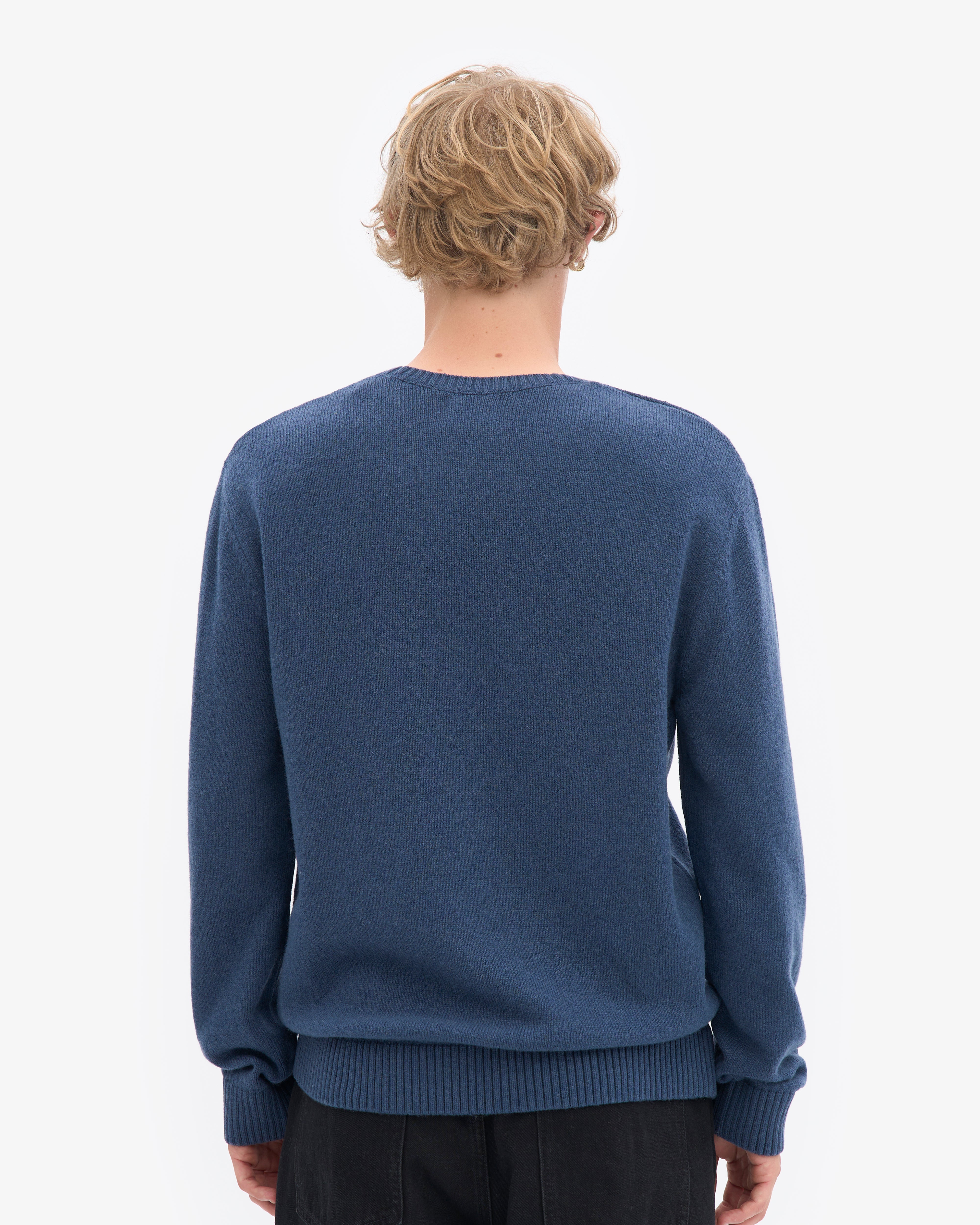 Classic Merino Wool Crew - Petrol Blue