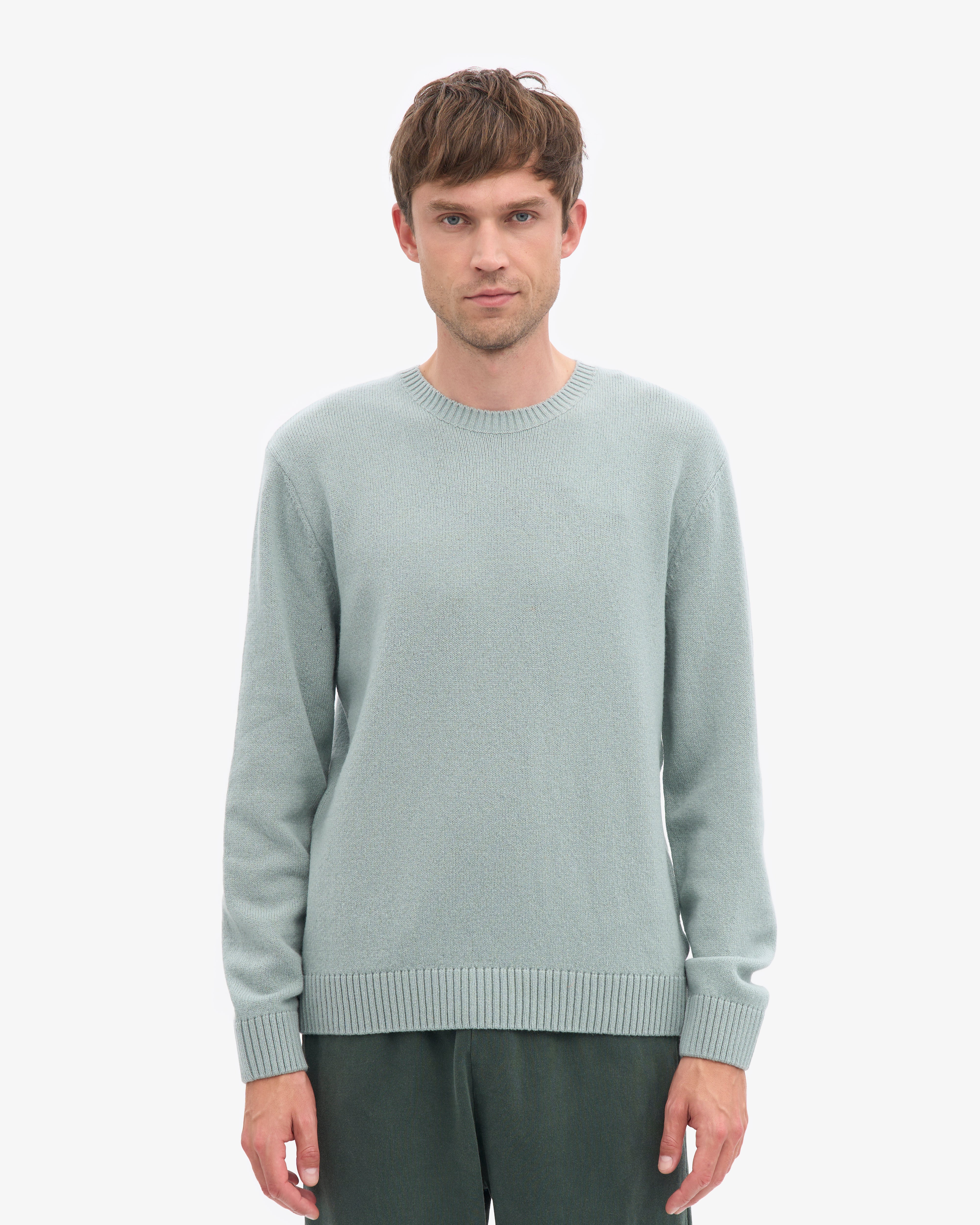 Classic Merino Wool Crew - Steel Blue