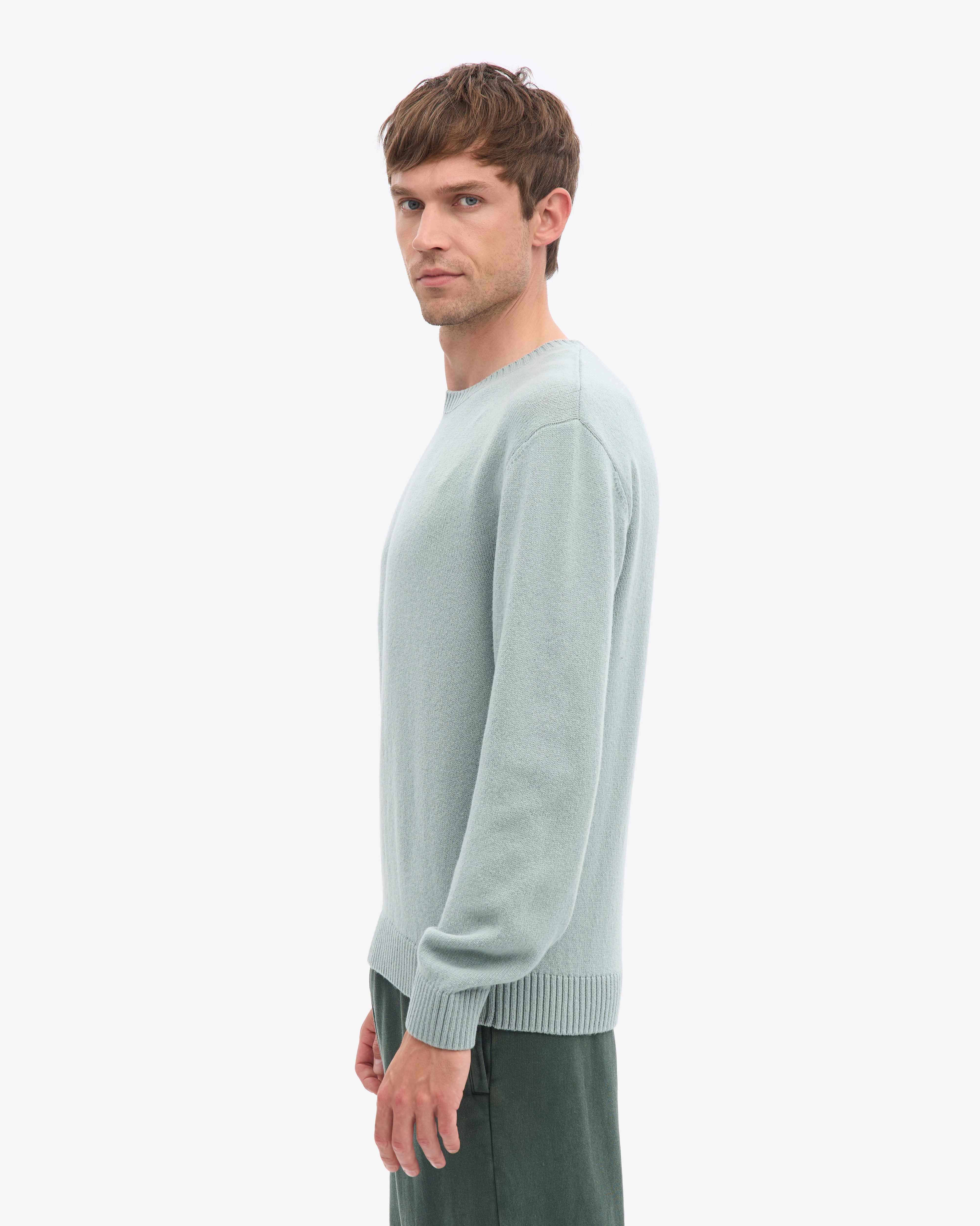 Classic Merino Wool Crew - Steel Blue