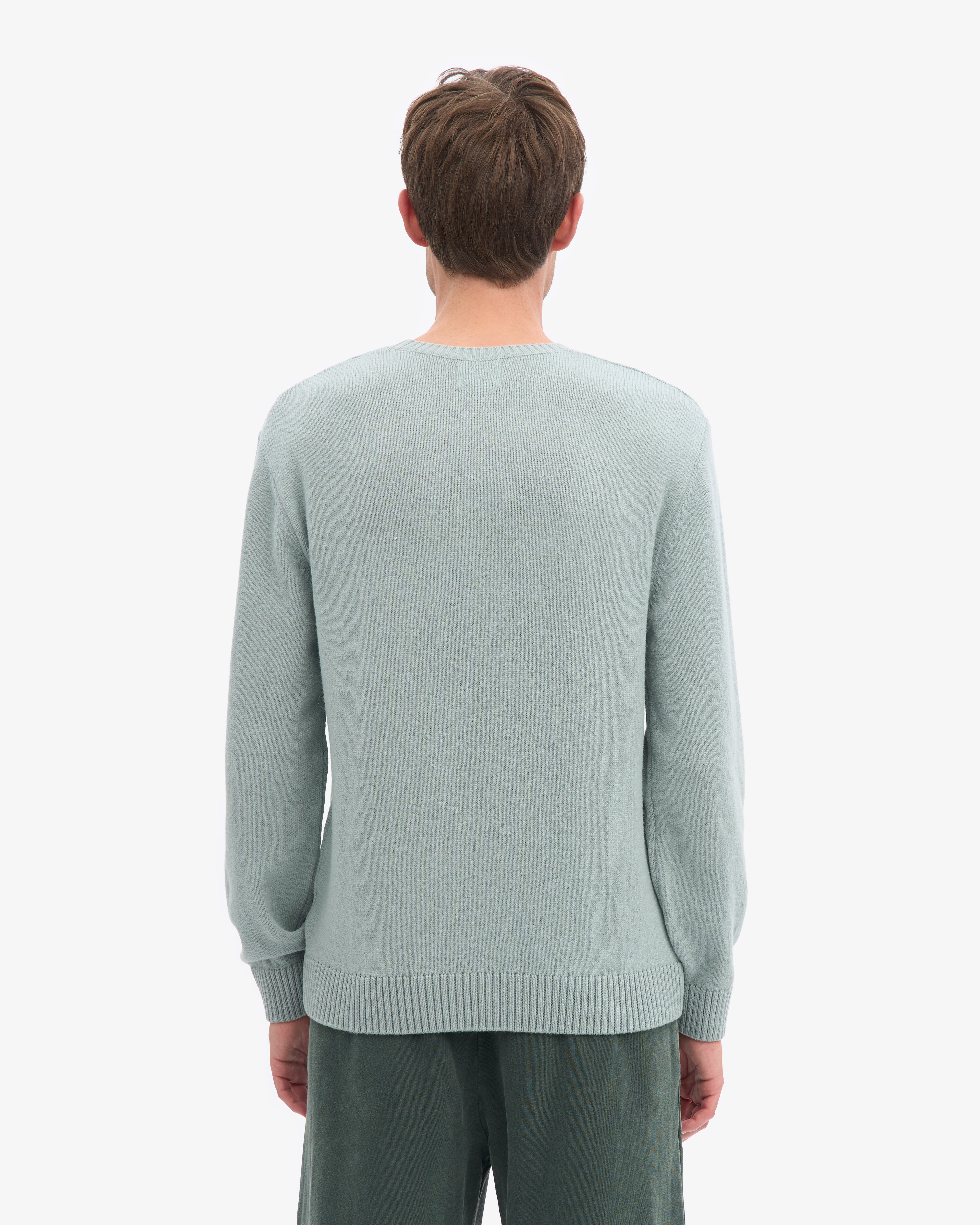 Classic Merino Wool Crew - Steel Blue