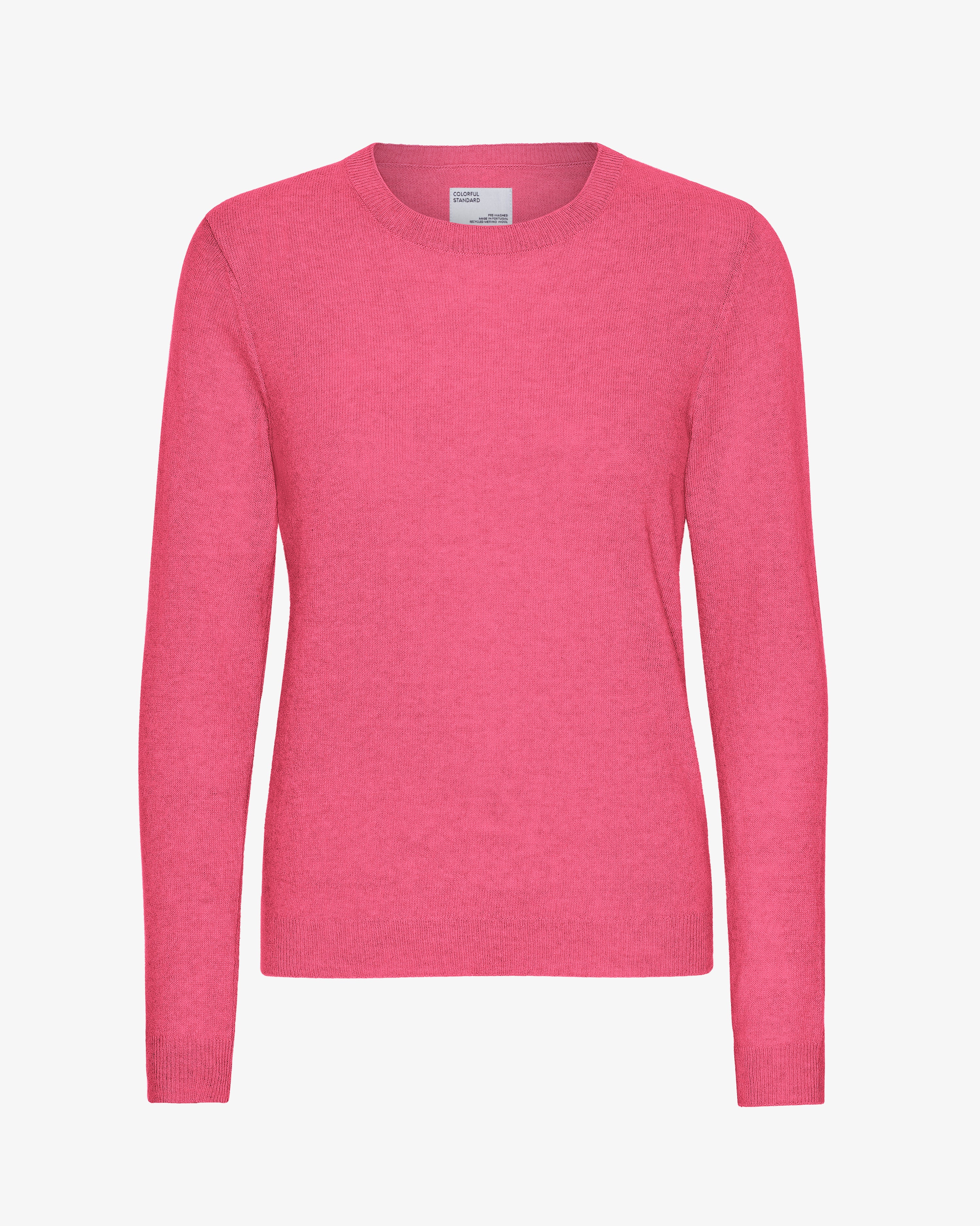 Women Light Merino Wool Crew - Bubblegum Pink