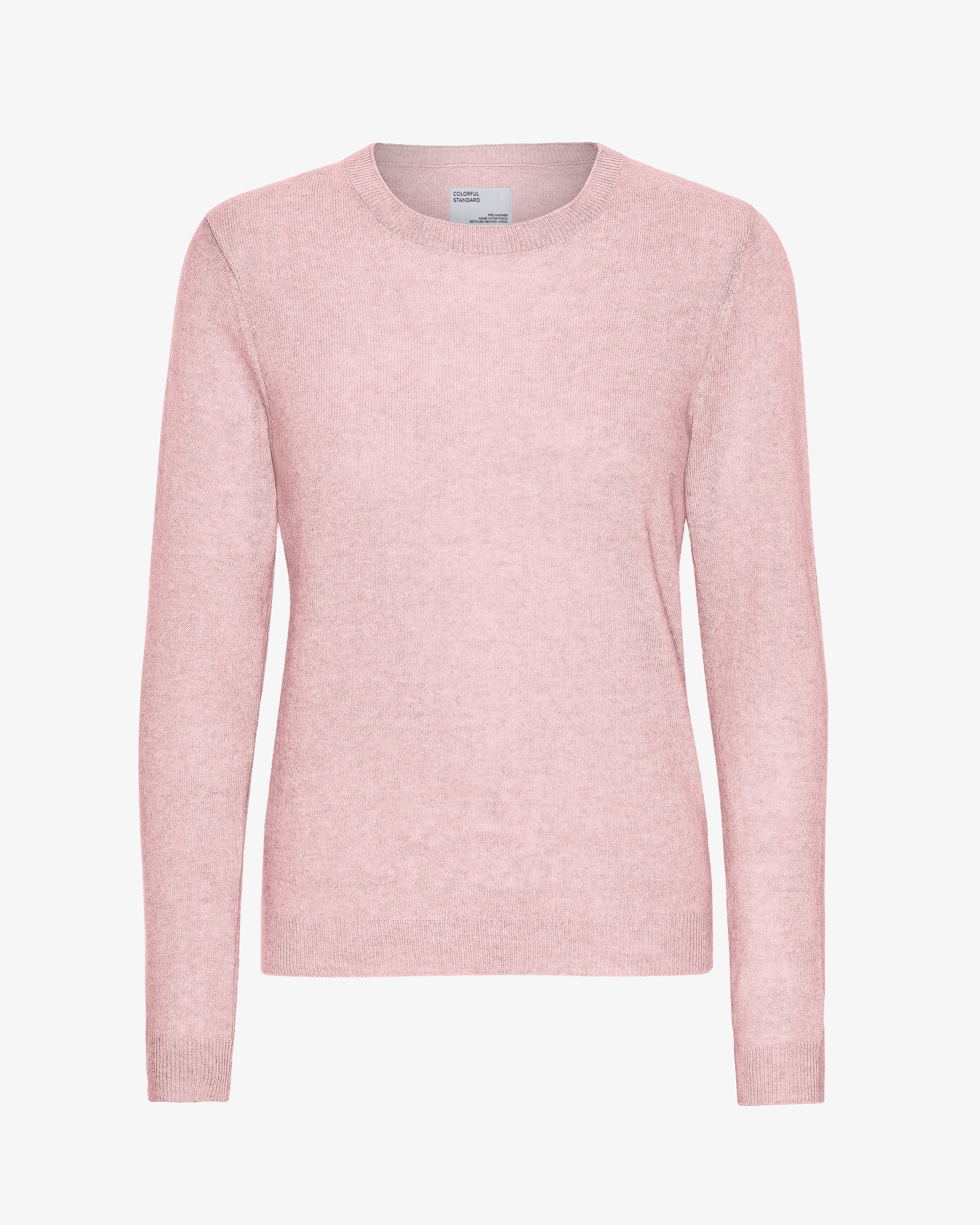 Women Light Merino Wool Crew - Faded Pink