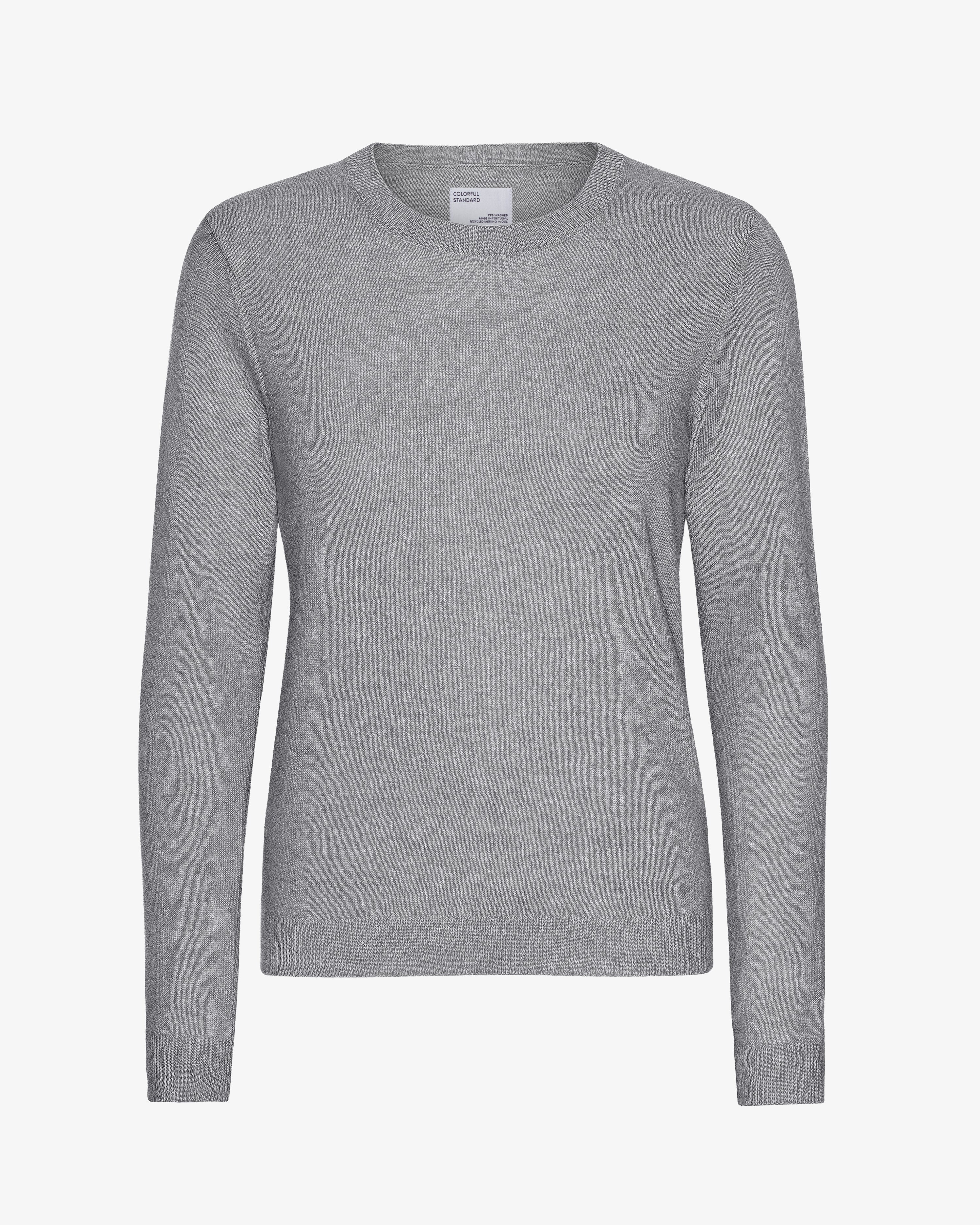 Women Light Merino Wool Crew - Heather Grey