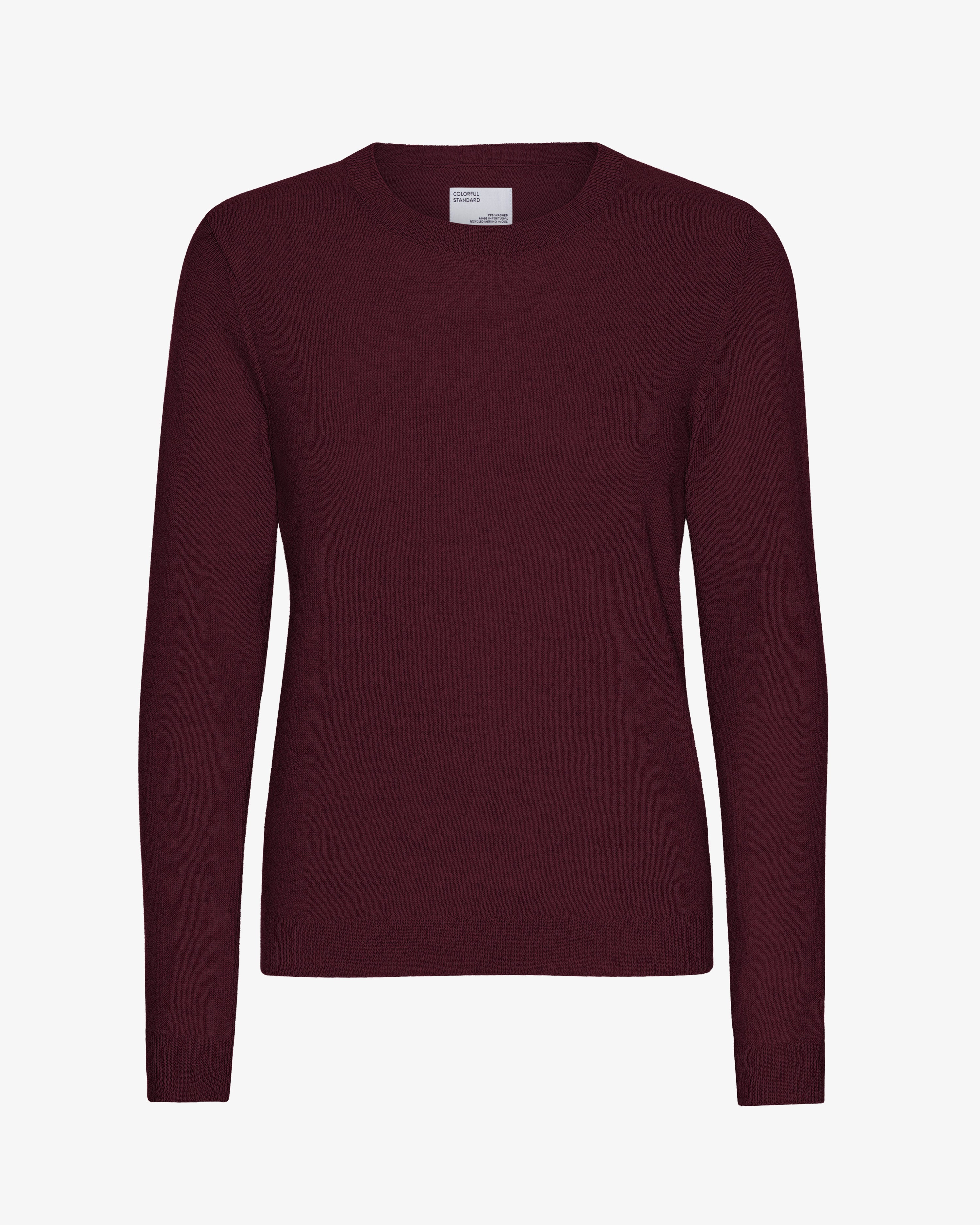 Women Light Merino Wool Crew - Oxblood Red