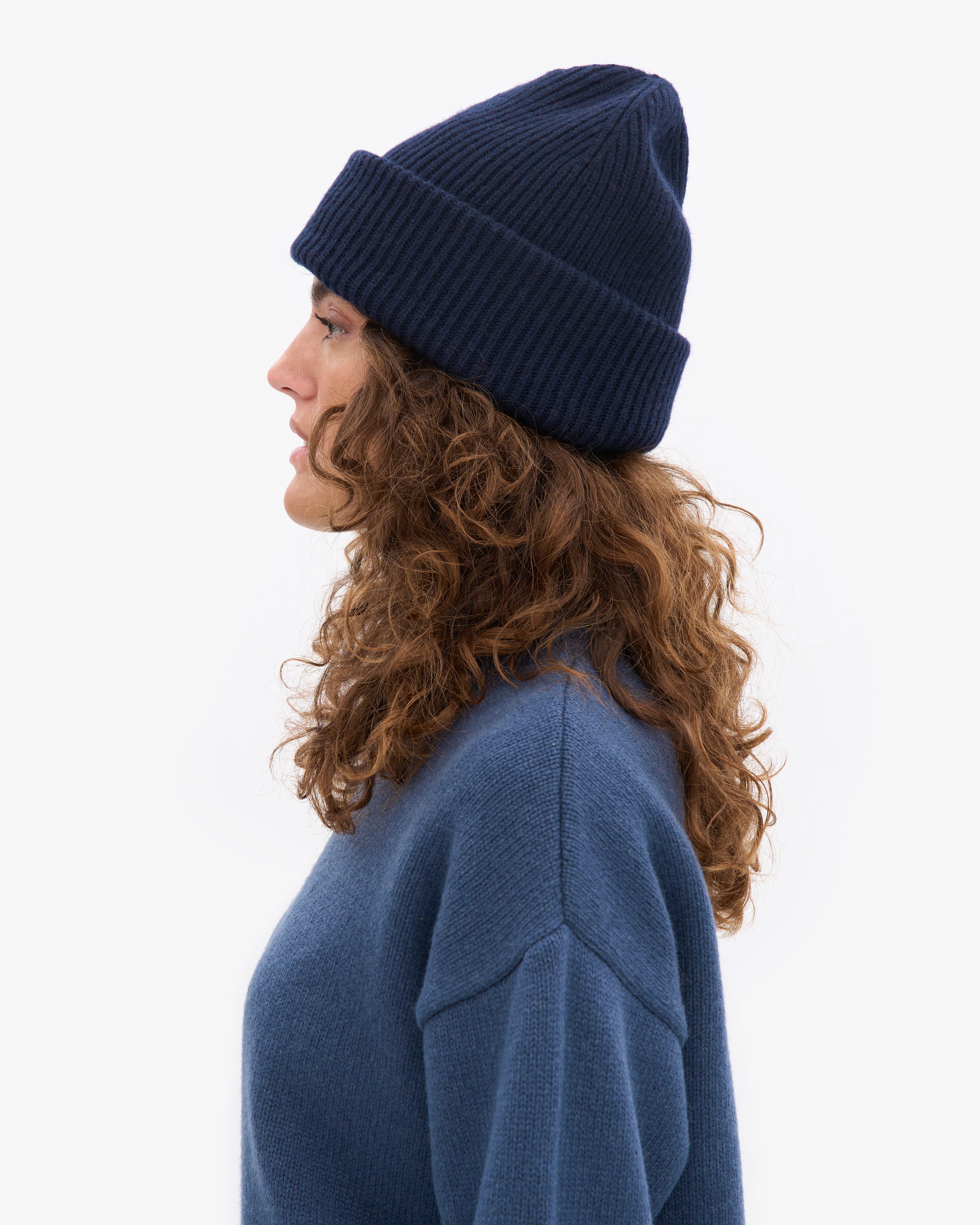 Merino Wool Hat - Navy Blue