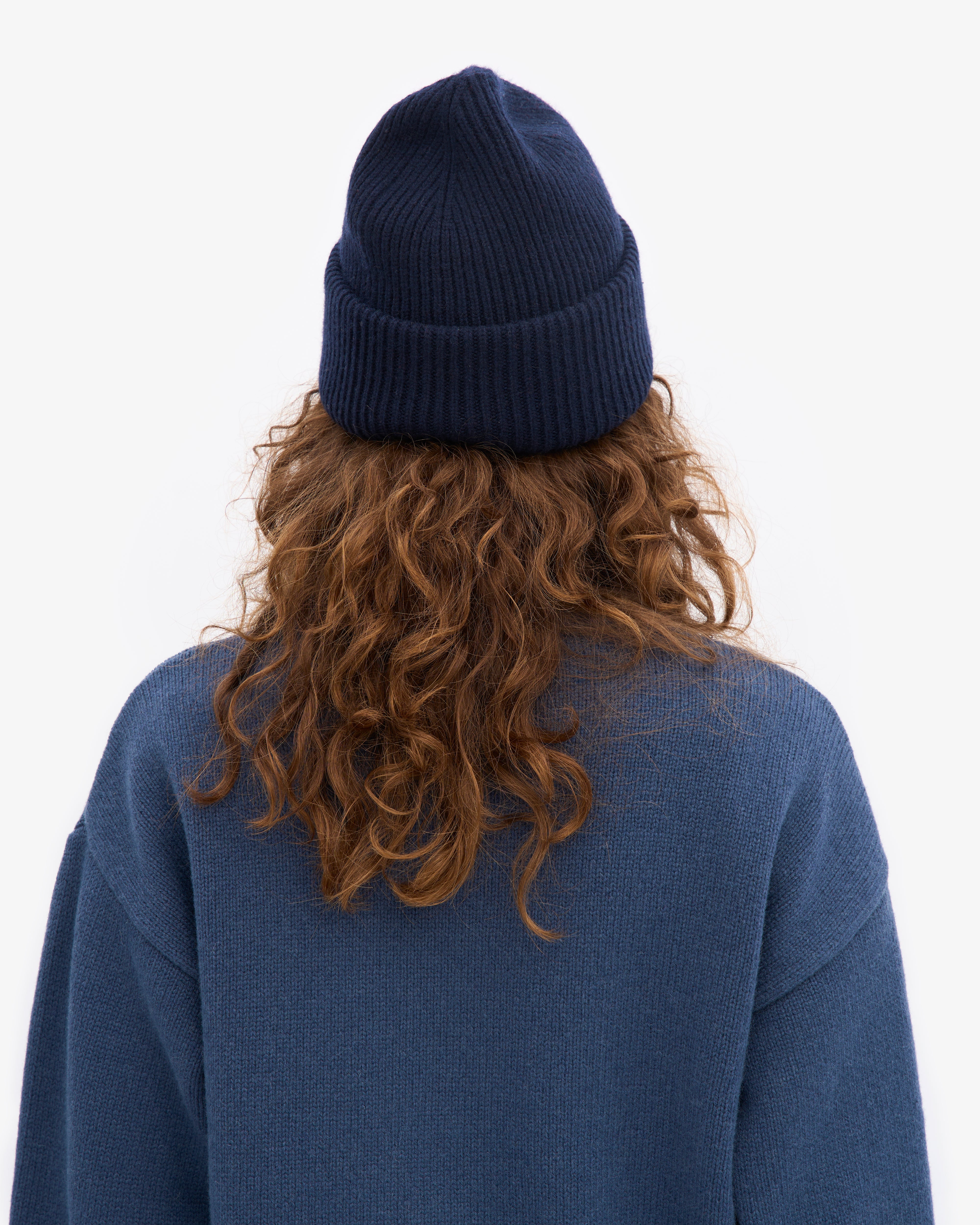 Merino Wool Hat - Navy Blue